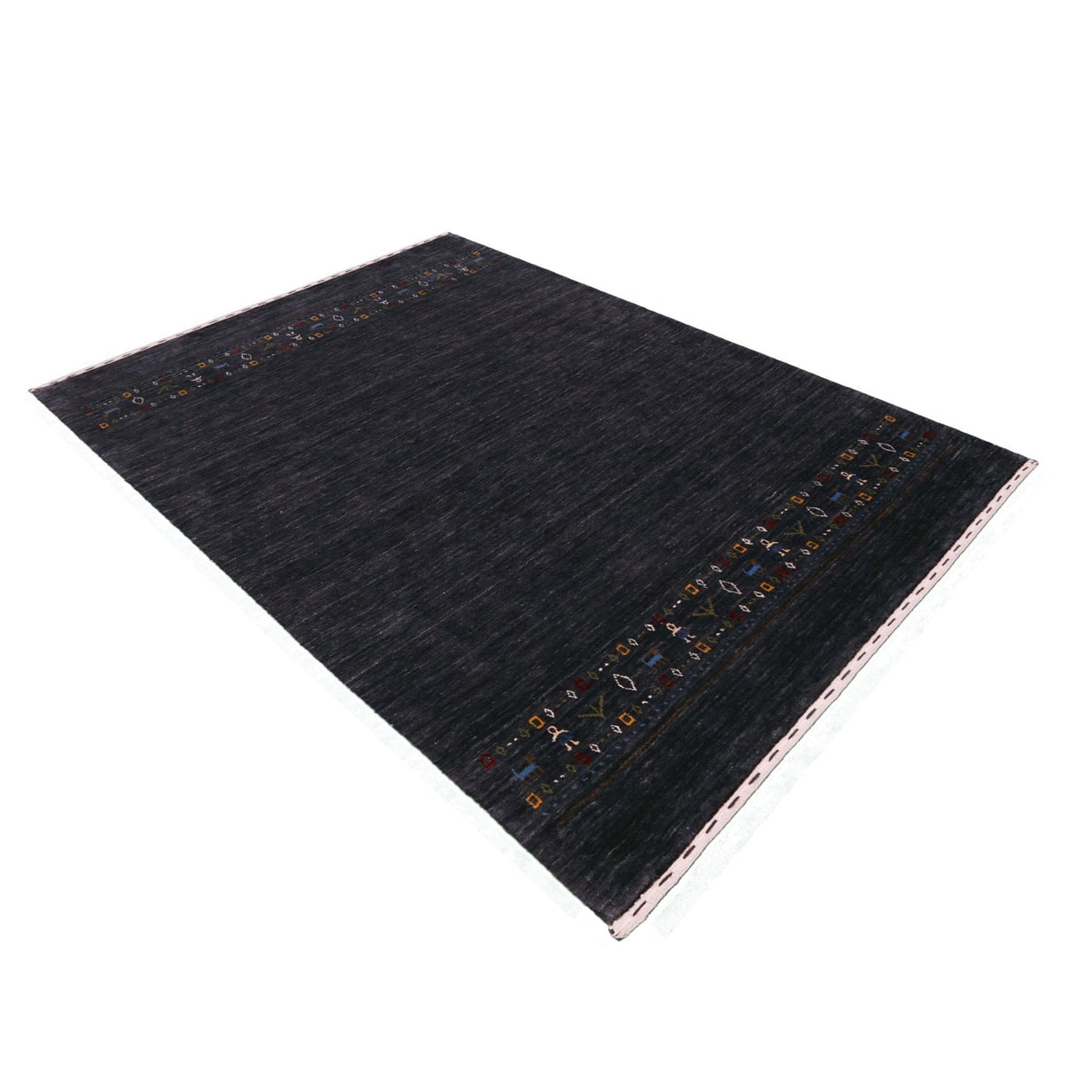 Contemporary Design Charcoal Hand Loomed Wool Area Rug