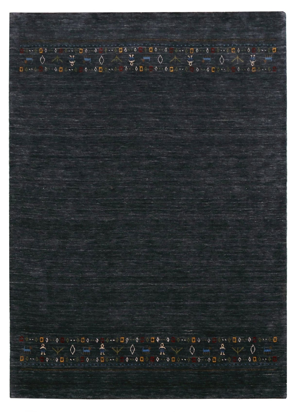 Contemporary Design Charcoal Hand Loomed Wool Area Rug