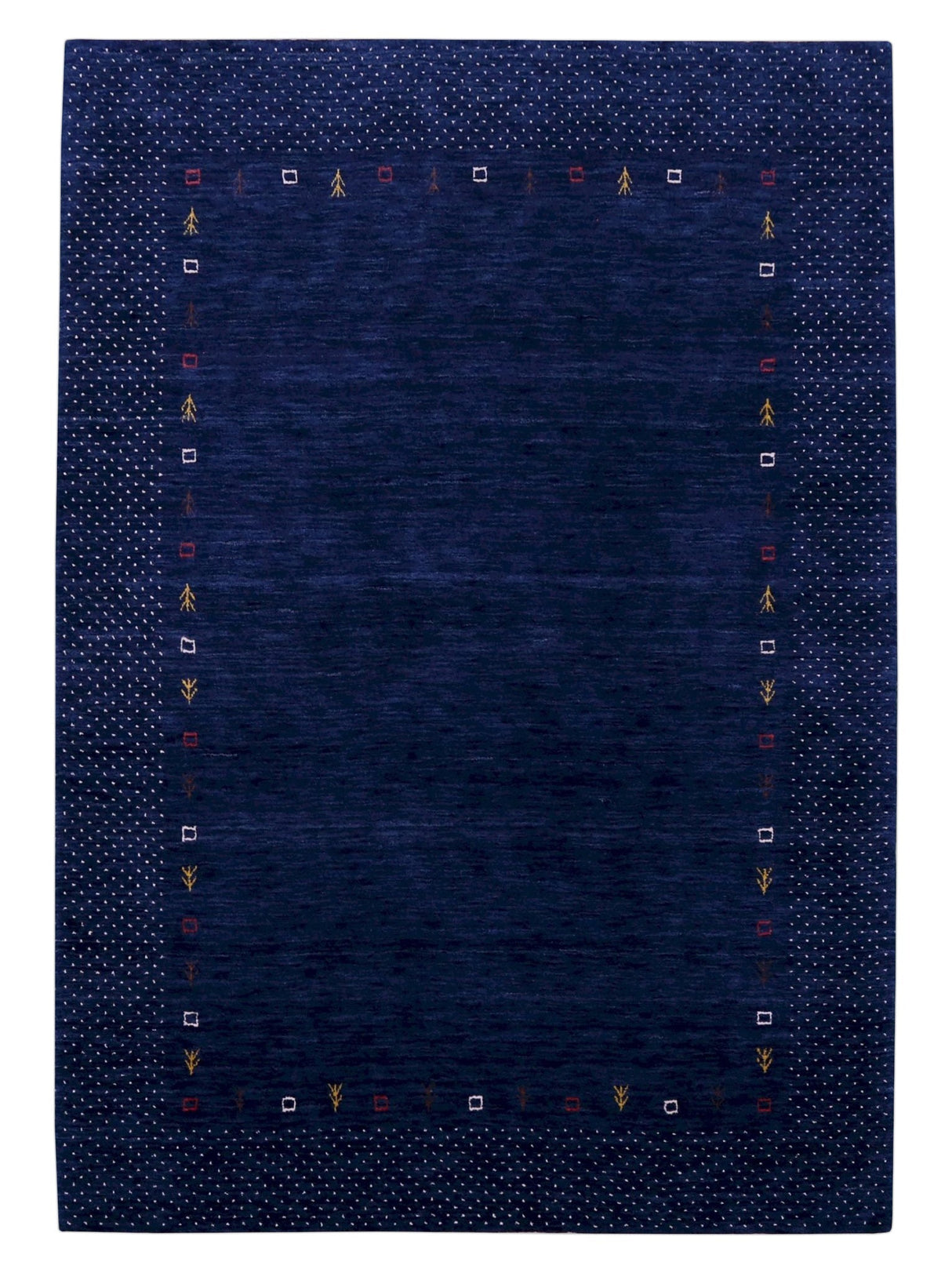 Contemporary Gabbeh Border Design Hand Loomed Wool Area Rug