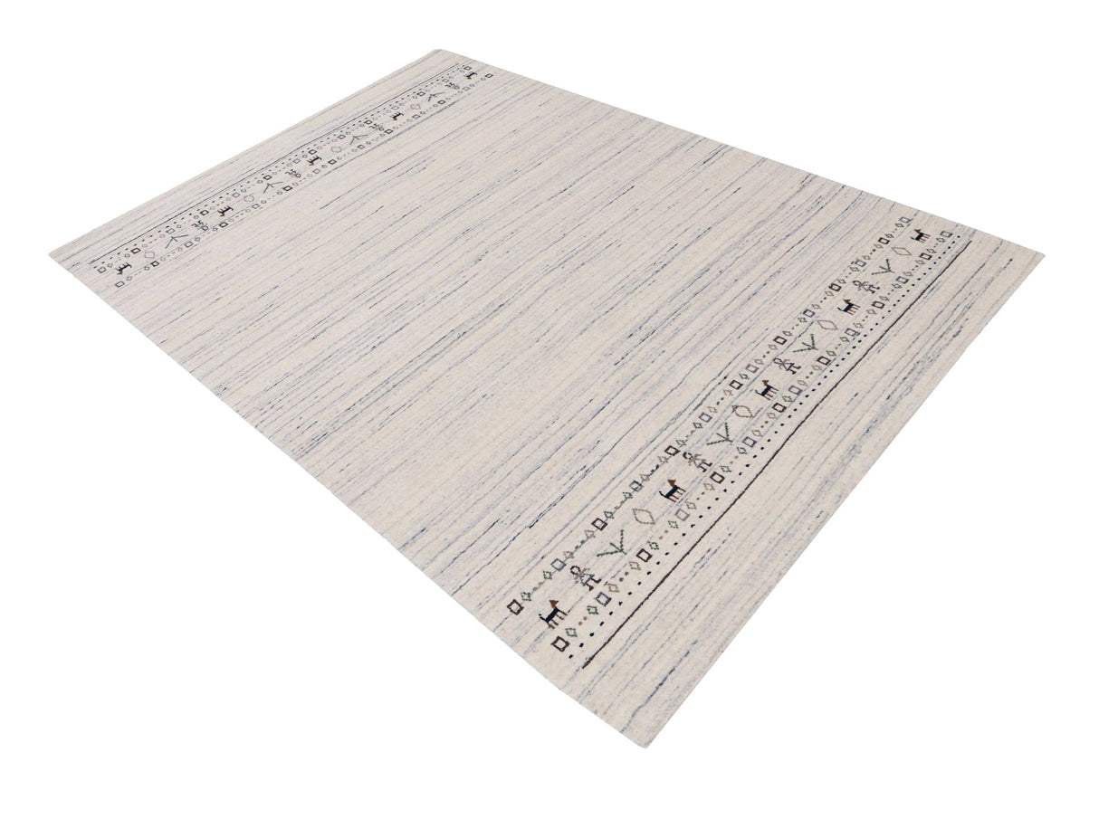 Contemporary Ivory Design Hand Loomed Wool Rug