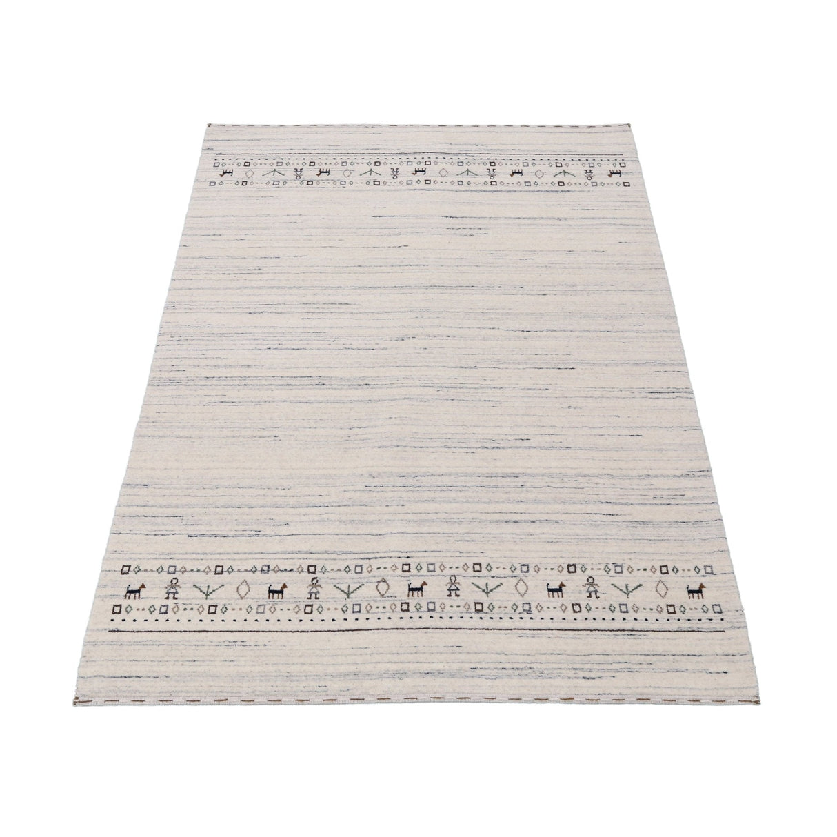 Contemporary Ivory Design Hand Loomed Wool Rug