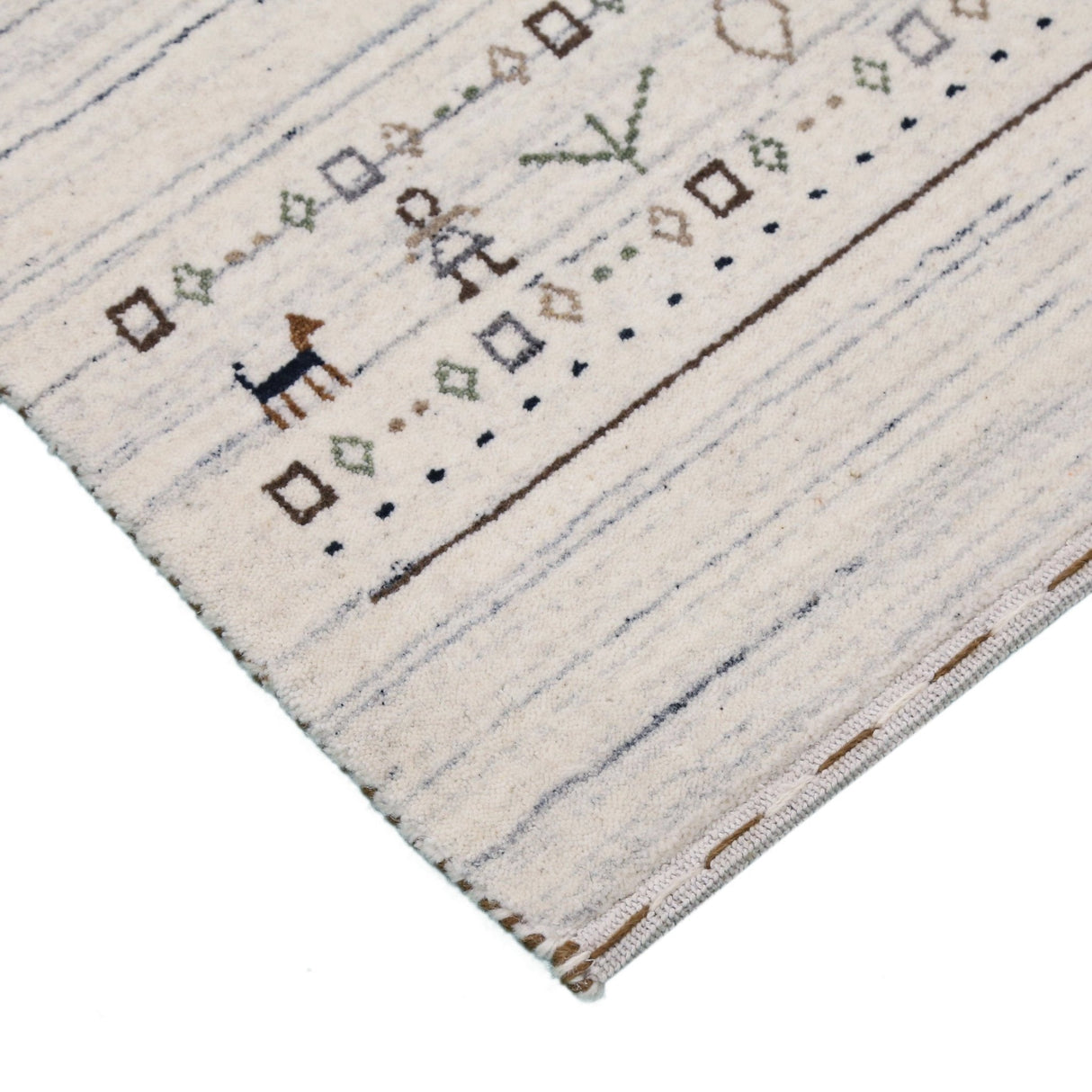 Contemporary Ivory Design Hand Loomed Wool Rug