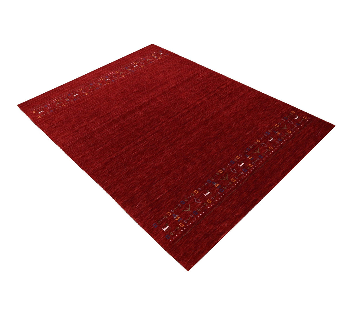 Contemporary Red Hand Loomed Wool Area Rug