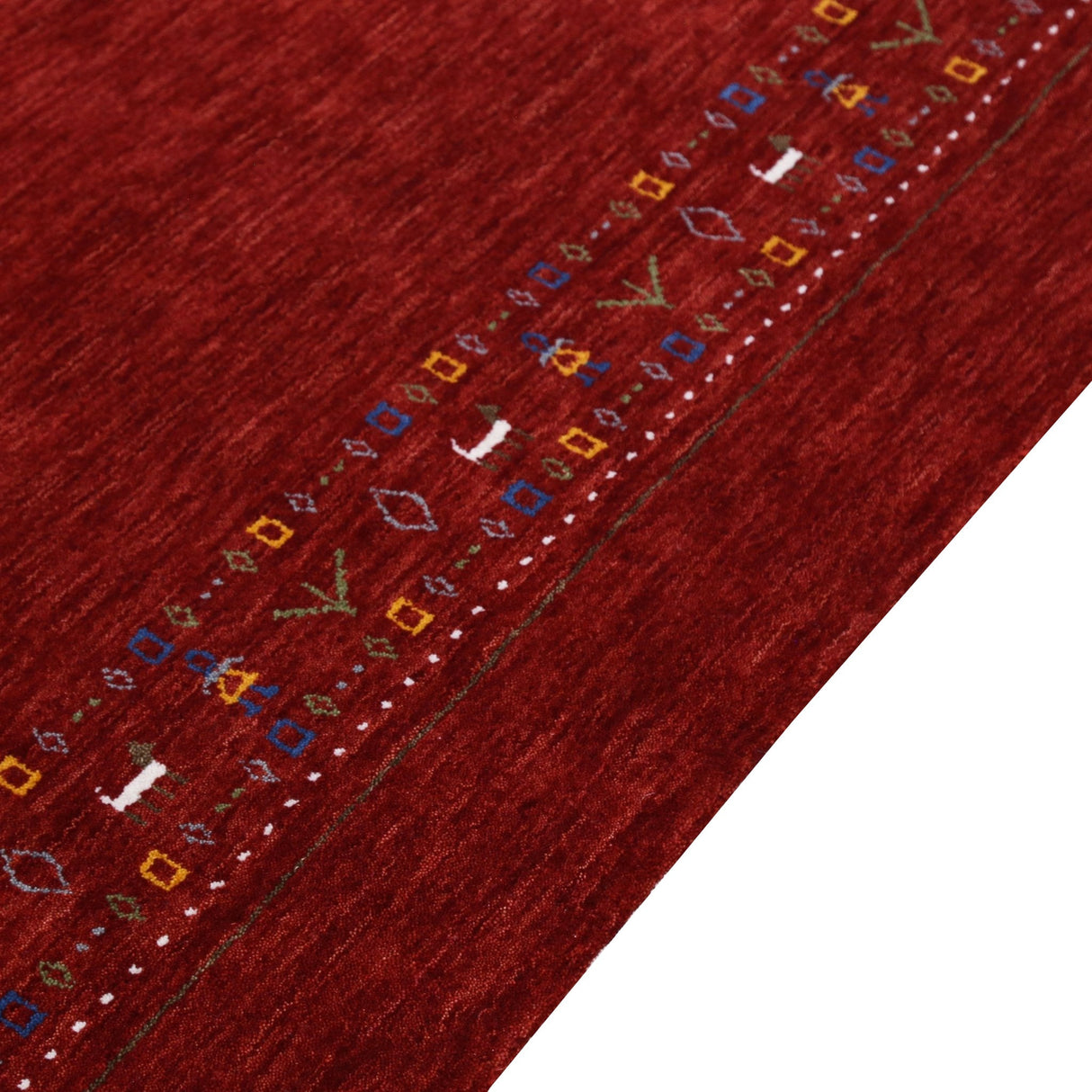 Contemporary Red Hand Loomed Wool Area Rug