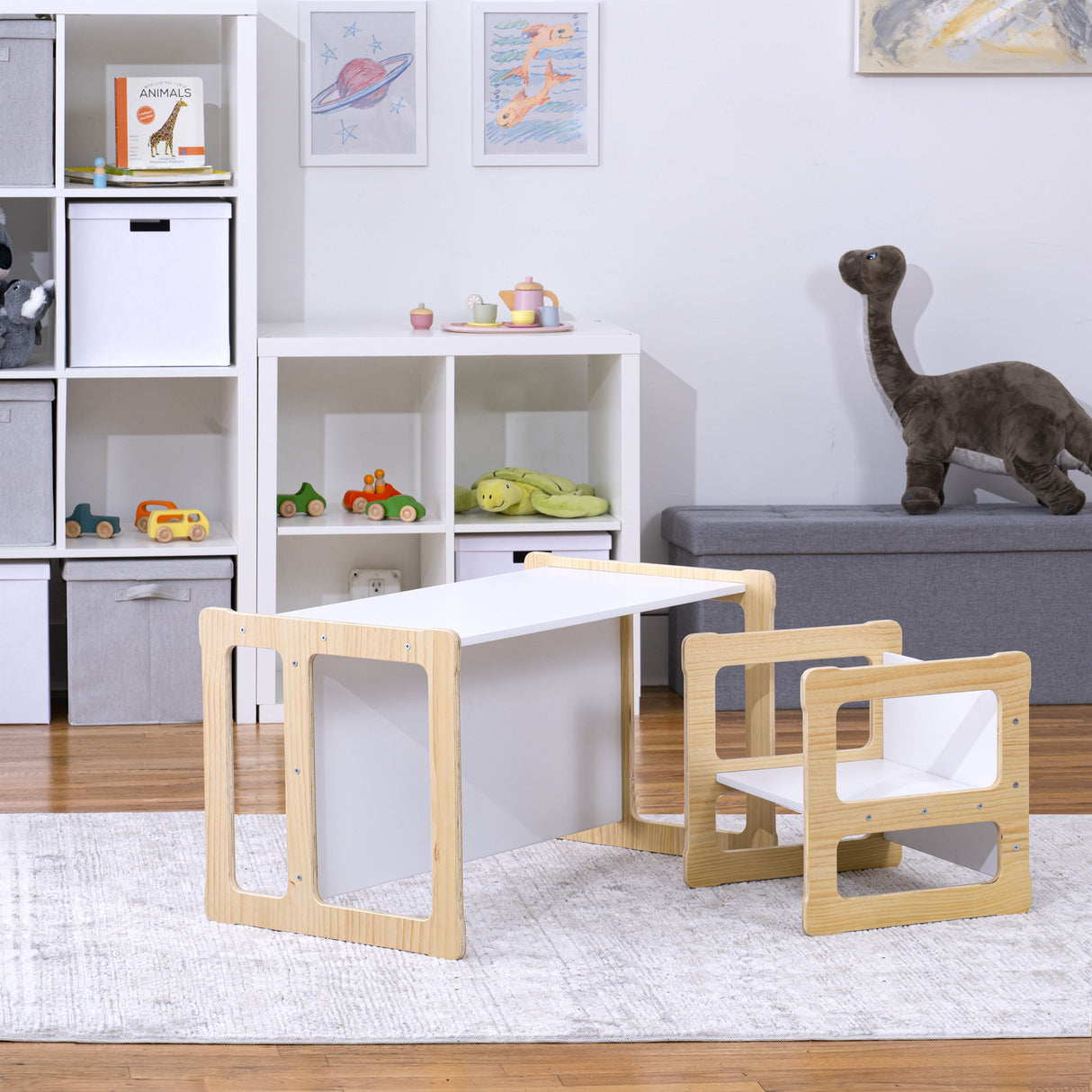 Convertible Table, Chair & Bench Set-Indoor-Parc Decor