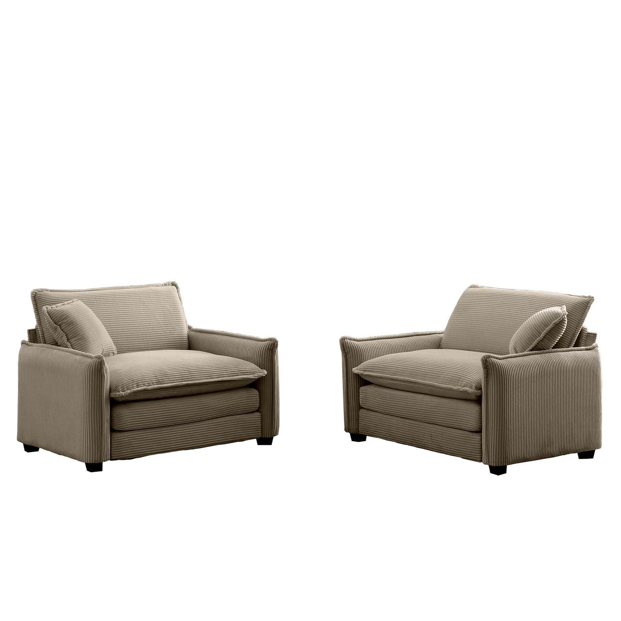 Corduroy Cloud Deep Seated Accent Sofa Chairs-sofa-Parc Decor