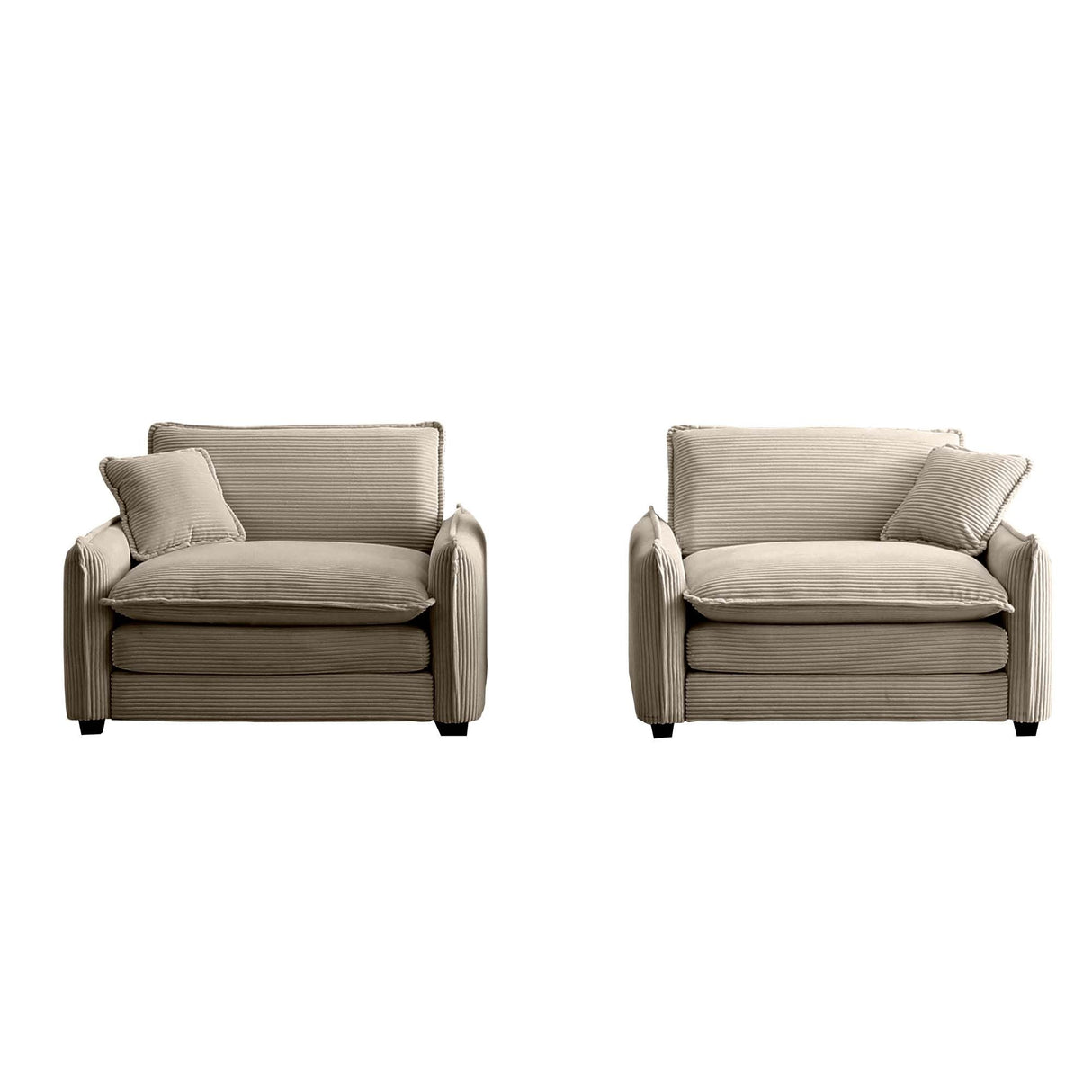 Corduroy Cloud Deep Seated Accent Sofa Chairs-sofa-Parc Decor