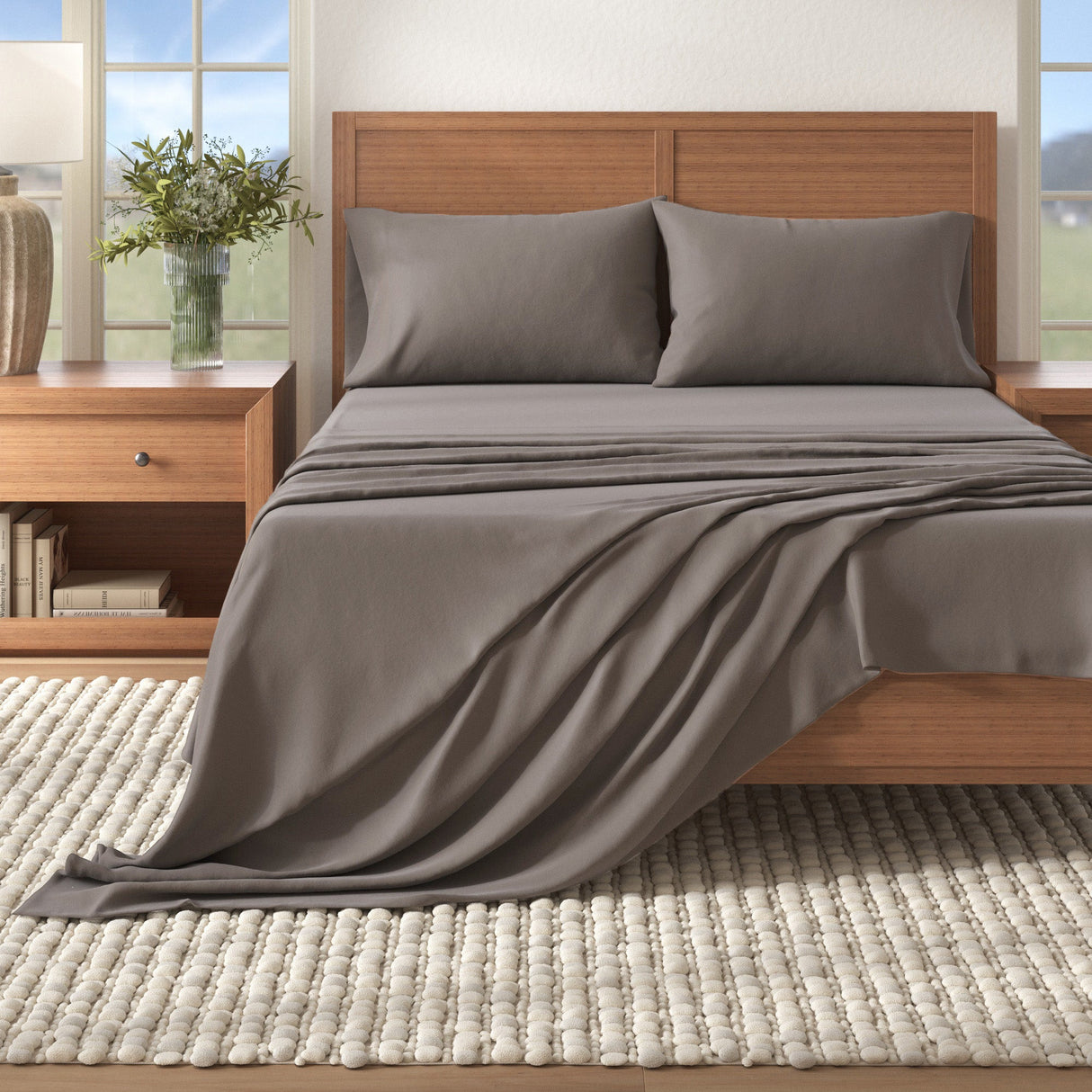 Cotton Solid Flannel Sheet - Nordic Collection