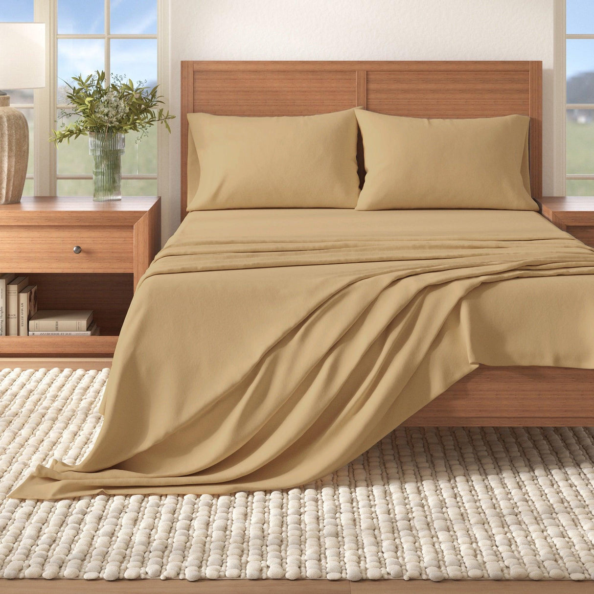 Cotton Solid Flannel Sheet - Nordic Collection