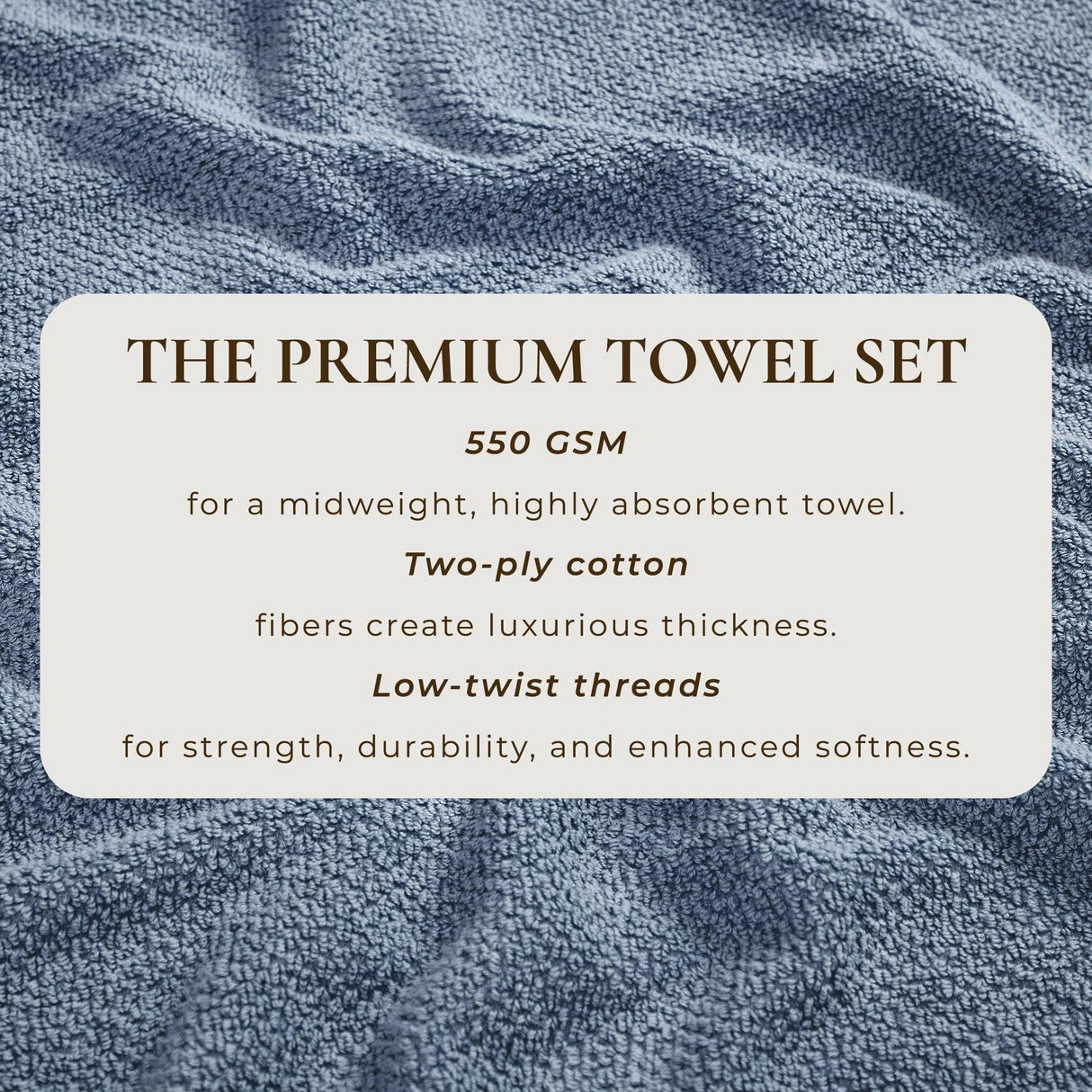 Cotton Textured Bath Towel Set – Acacia Collection-Bath Towels & Washcloths-Parc Decor