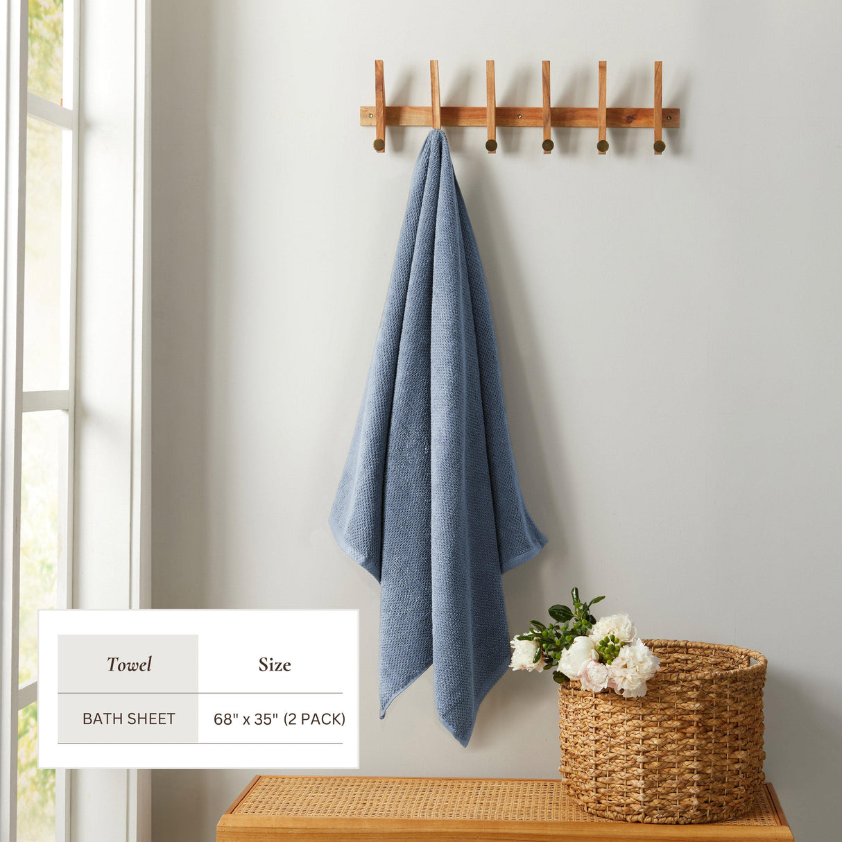 Cotton Textured Bath Towel Set – Acacia Collection-Bath Towels & Washcloths-Parc Decor