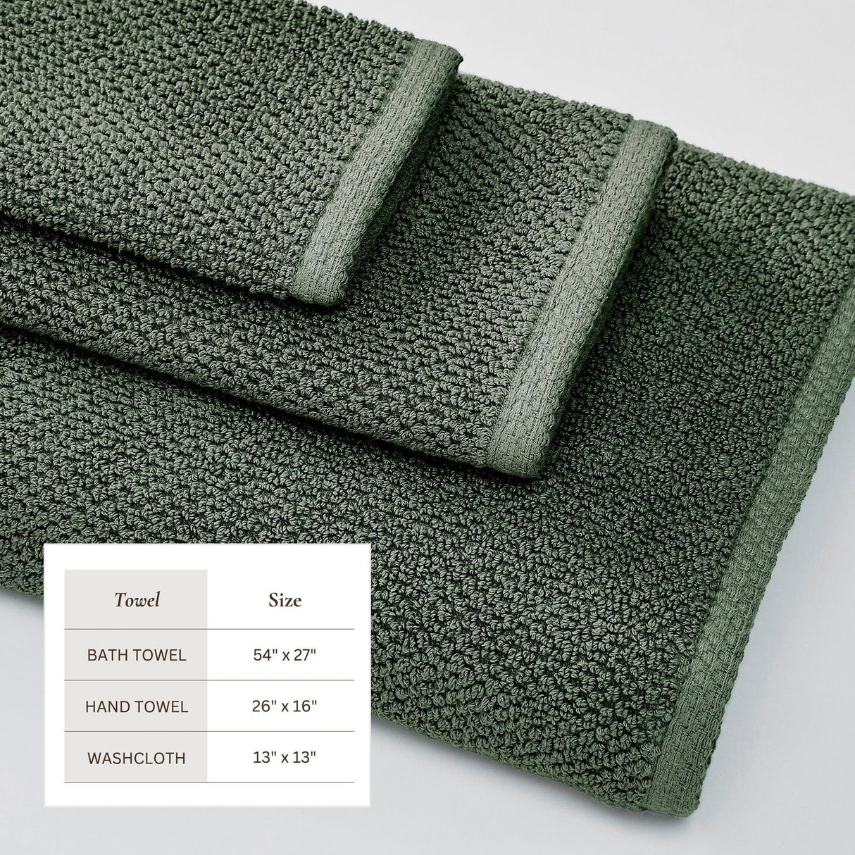 Cotton Textured Bath Towel Set – Acacia Collection-Bath Towels & Washcloths-Parc Decor