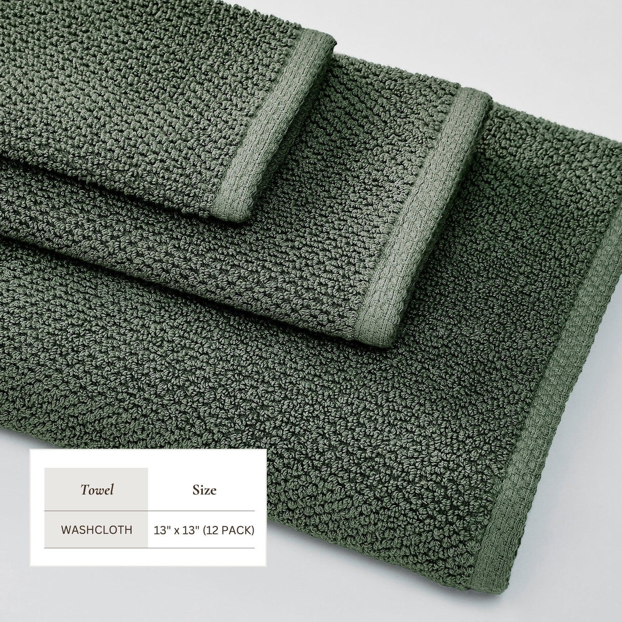 Cotton Textured Bath Towel Set – Acacia Collection-Bath Towels & Washcloths-Parc Decor