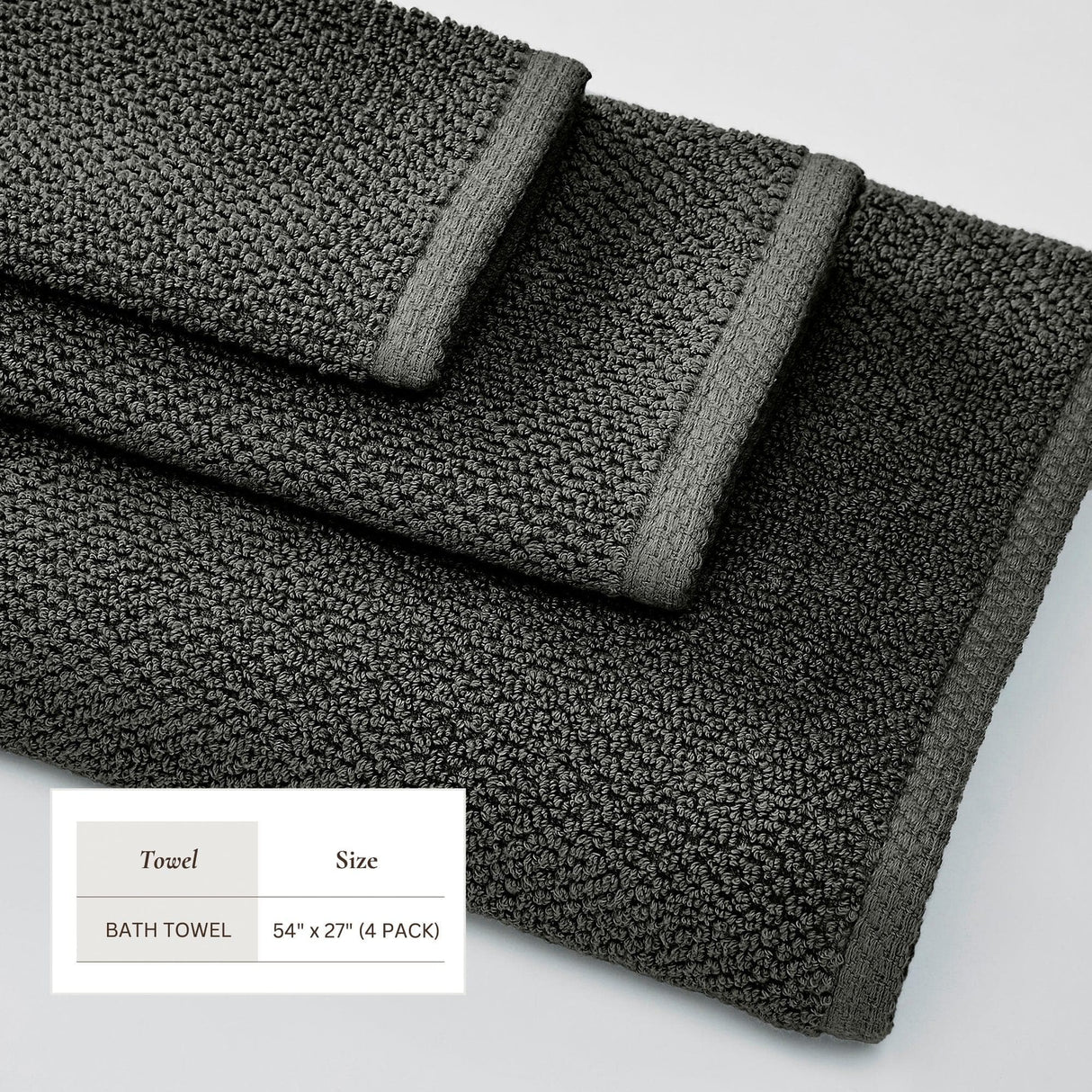 Cotton Textured Bath Towel Set – Acacia Collection-Bath Towels & Washcloths-Parc Decor