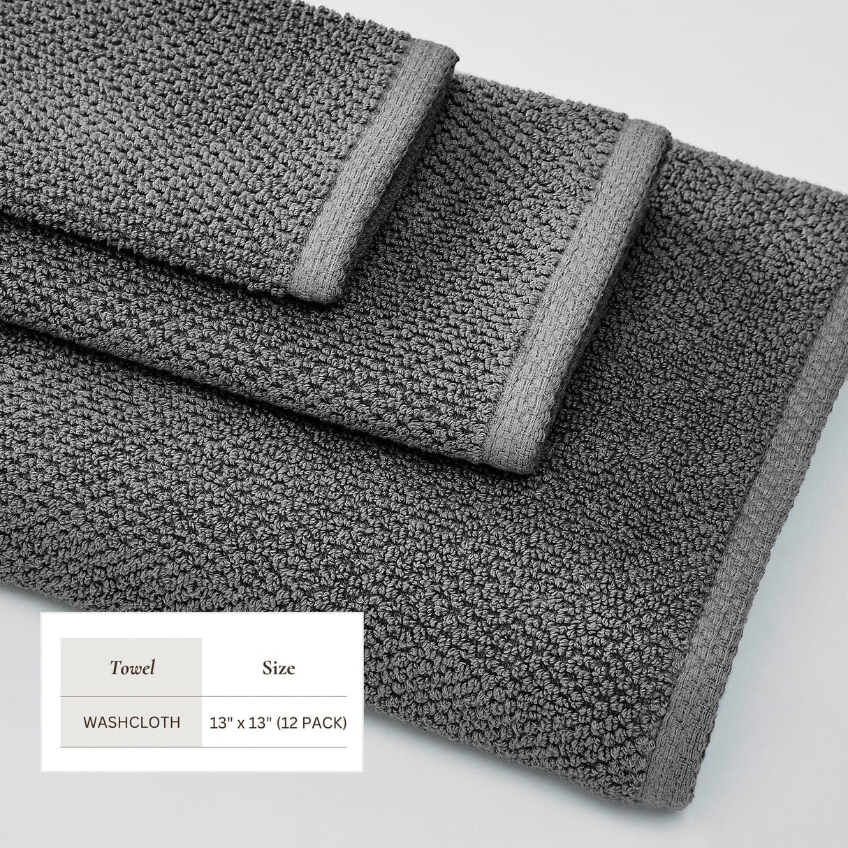 Cotton Textured Bath Towel Set – Acacia Collection-Bath Towels & Washcloths-Parc Decor