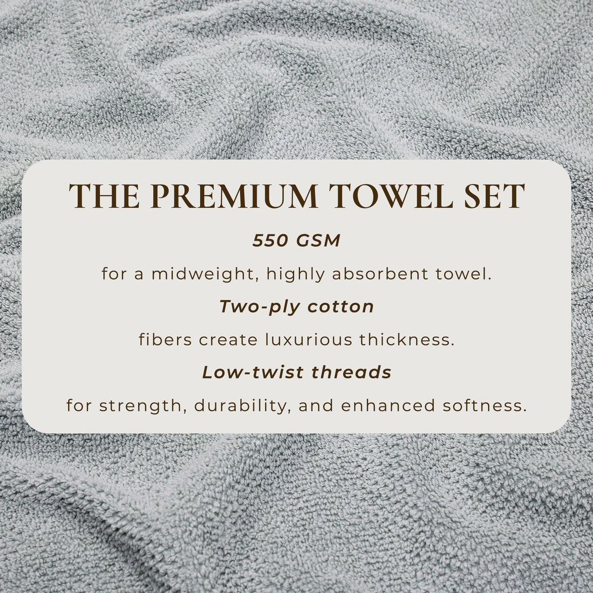 Cotton Textured Bath Towel Set – Acacia Collection-Bath Towels & Washcloths-Parc Decor