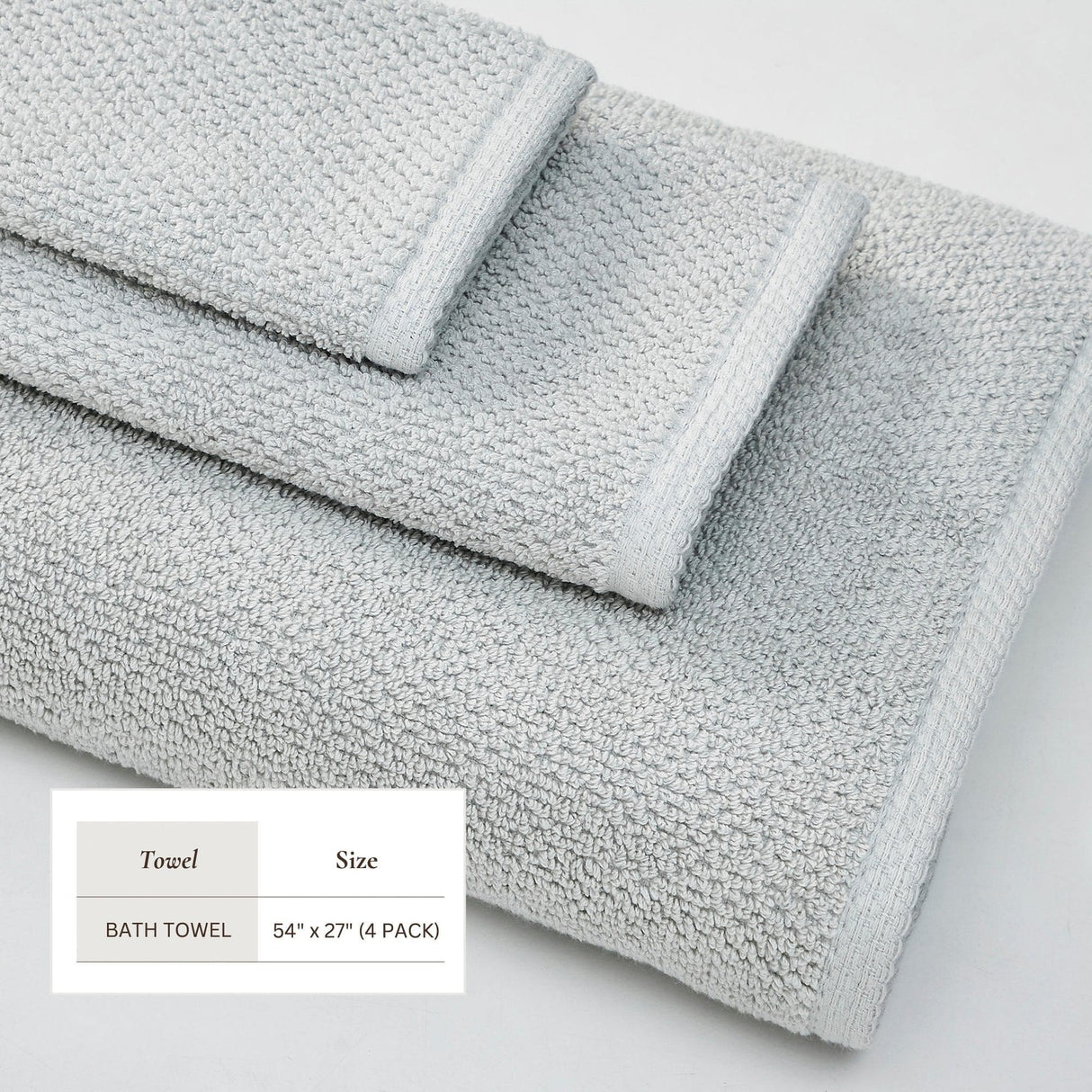 Cotton Textured Bath Towel Set – Acacia Collection-Bath Towels & Washcloths-Parc Decor