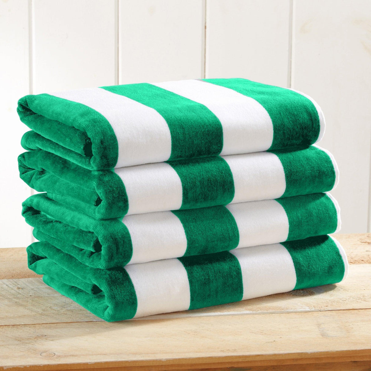 Cotton Velour Cabana Stripe Beach Towel - Novia Collection.