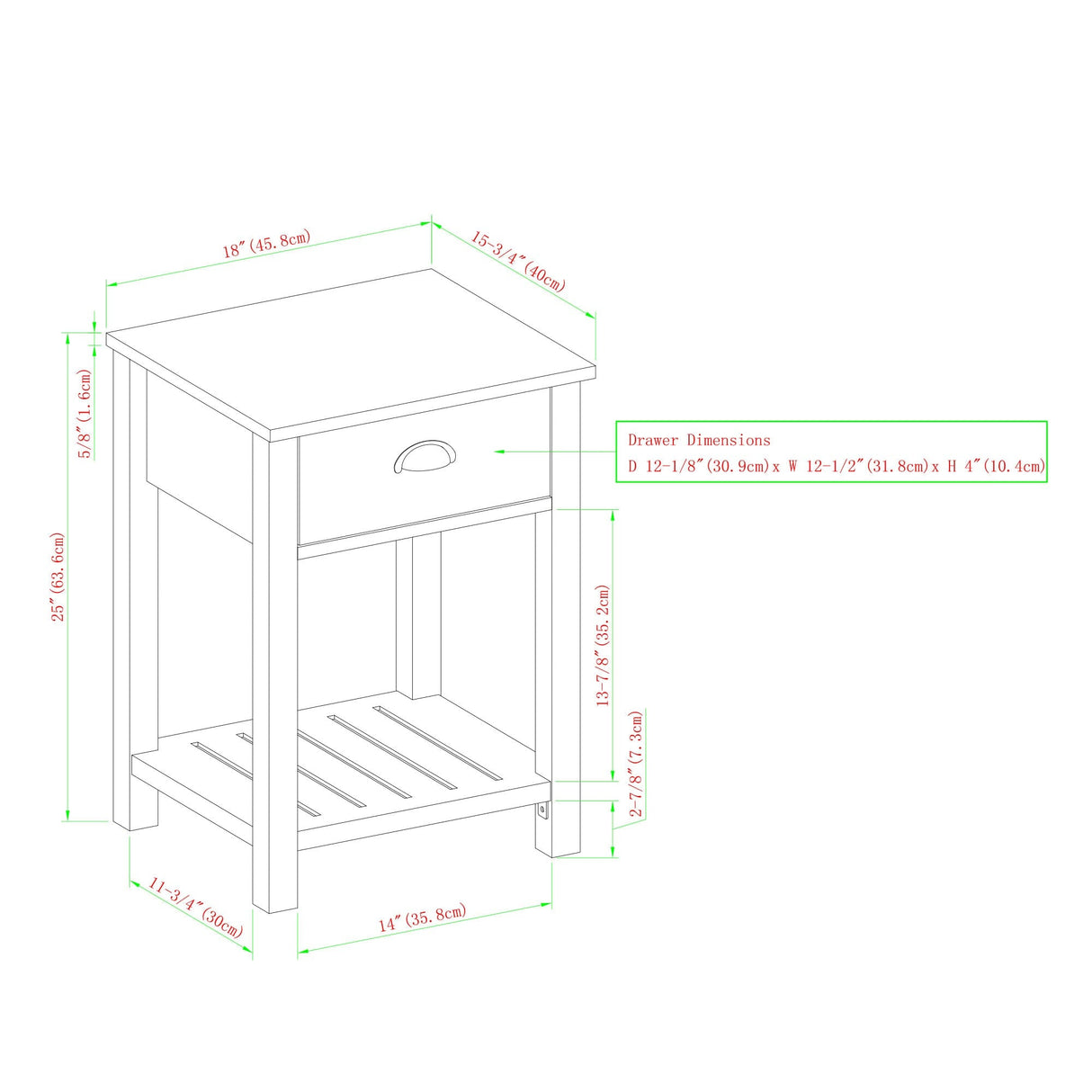 Country Nightstand / Side Table-Occasional-Parc Decor