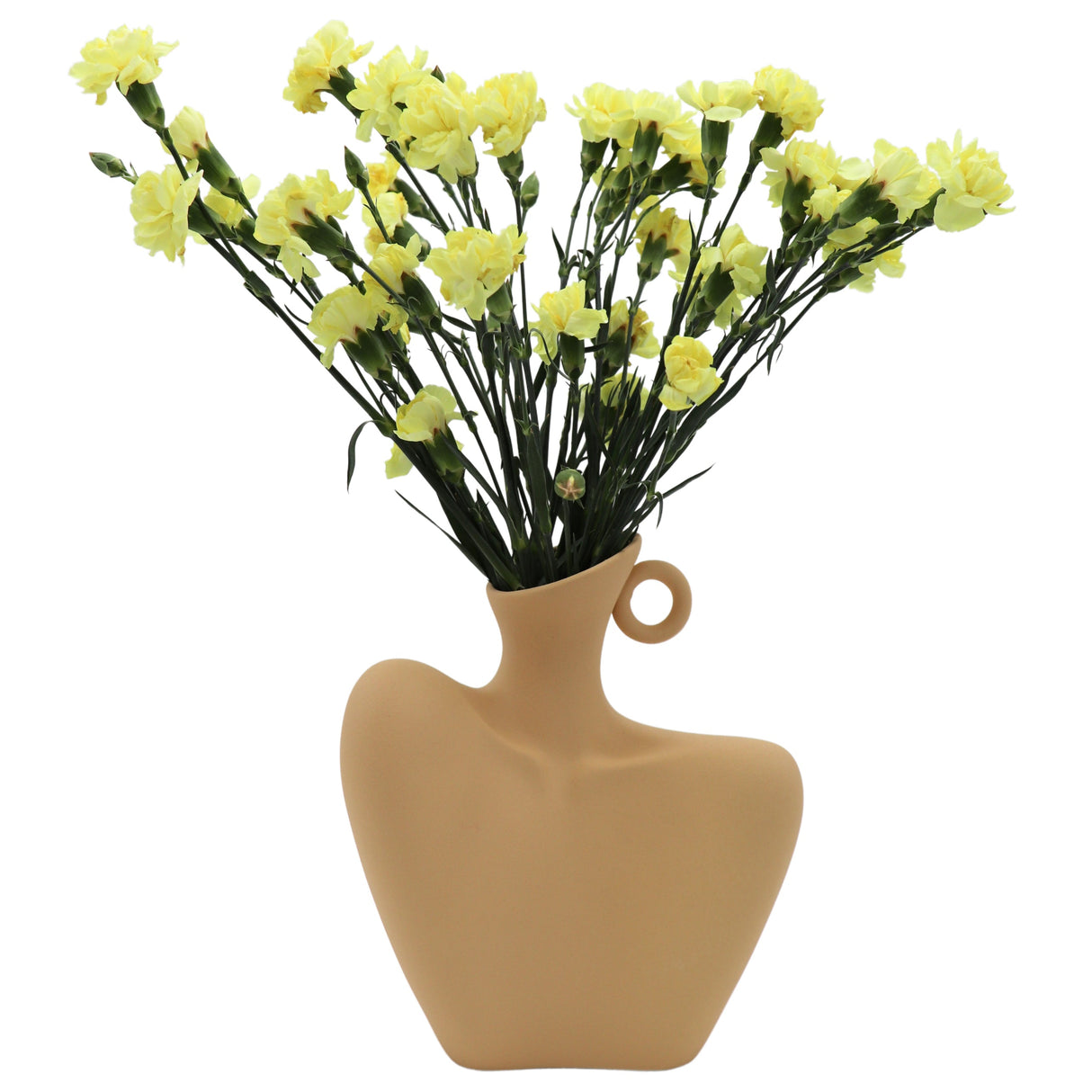 Cream Handle Muse Vase-Decorative vase-Parc Decor