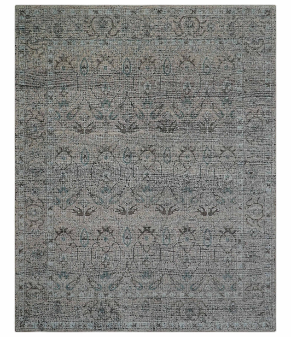 Crown Custom Made Traditional Design Pink Hand Knotted Wool Rug