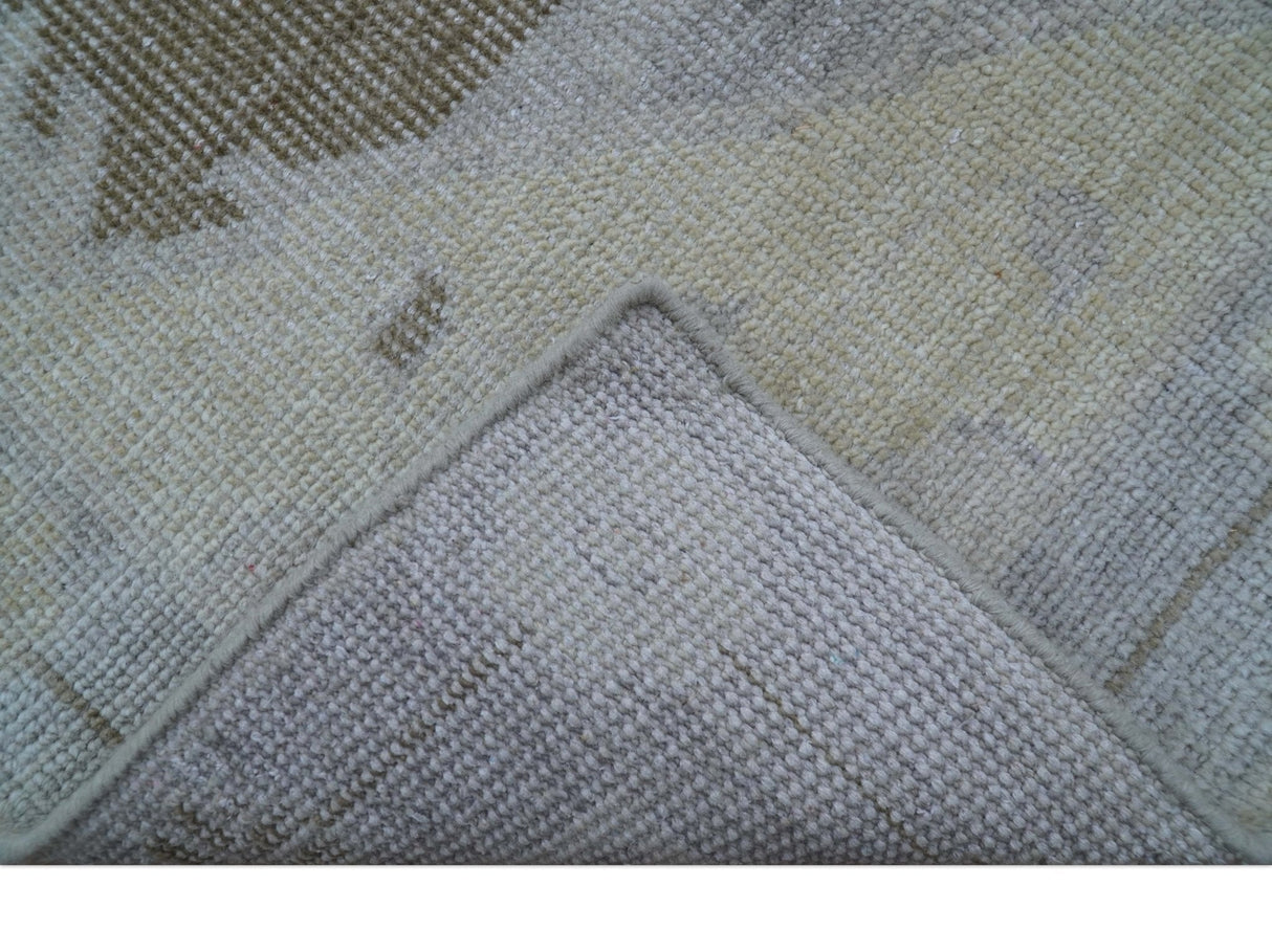 Custom Made Beige And Blue Traditional Turkish Design Hand knotted Wool Rug