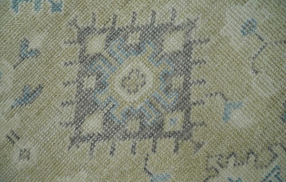 Custom Made Beige and Ivory Hand knotted Traditional Oushak wool Area Rug