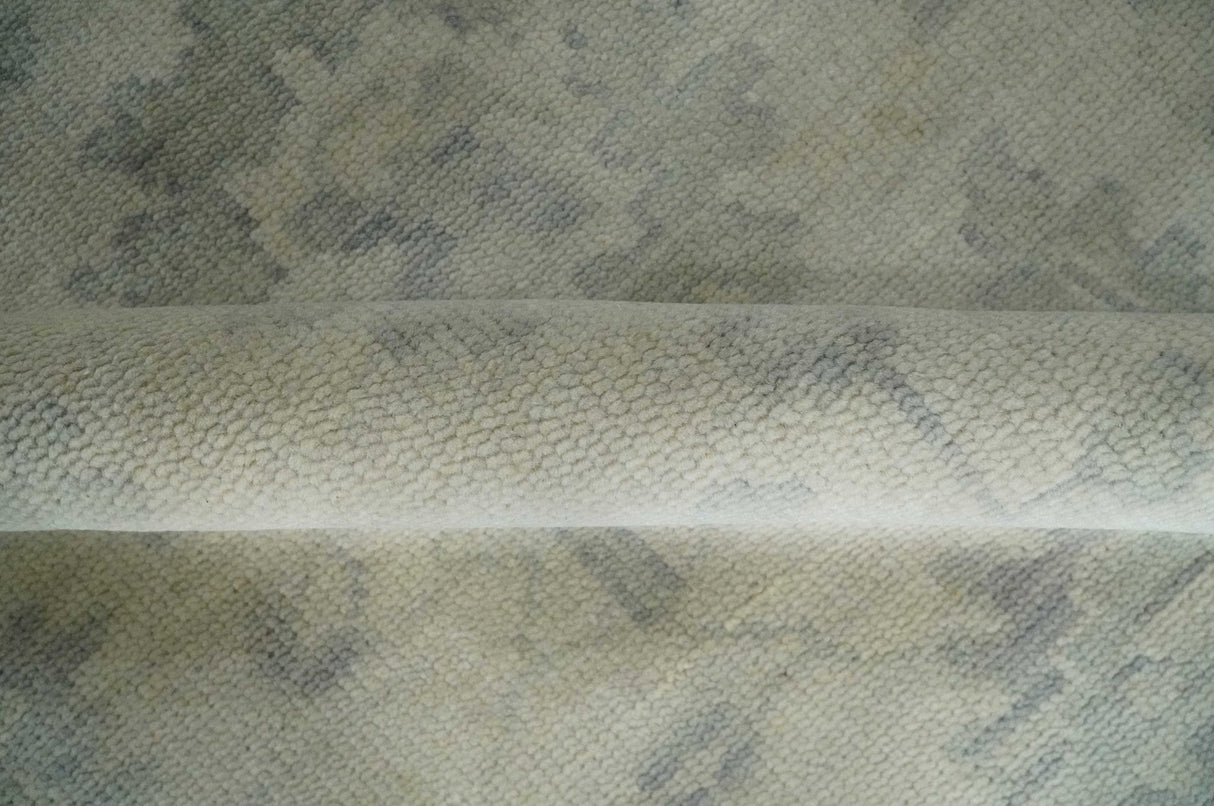 Custom Made Beige and Light Green Hand knotted Traditional Oushak wool Area Rug