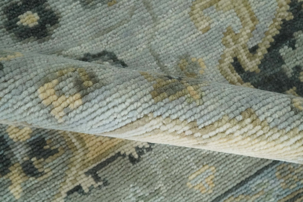 Custom made Beige, Gray and Charcoal Hand Knotted Traditional Heriz Wool Rug