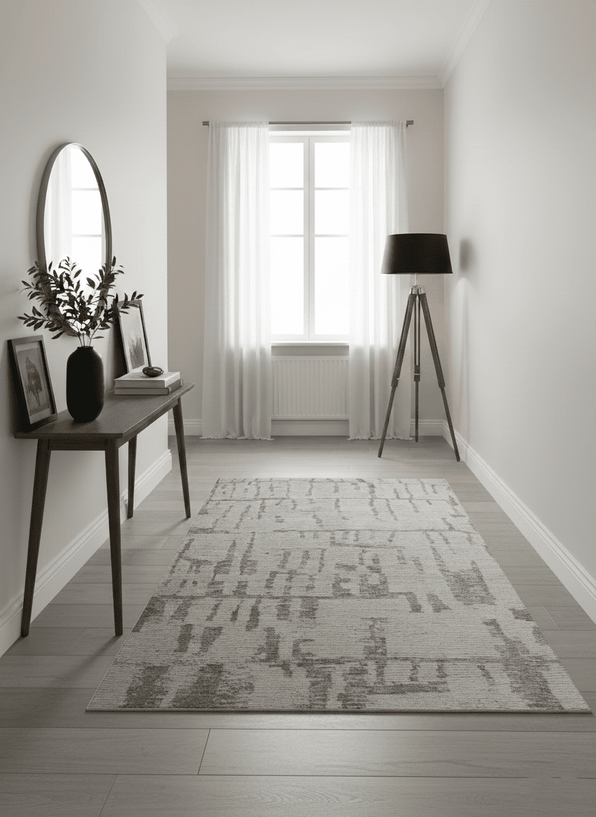 Custom Made Beige, Olive and Gray Hand Knotted Modern Abstract wool Area Rug