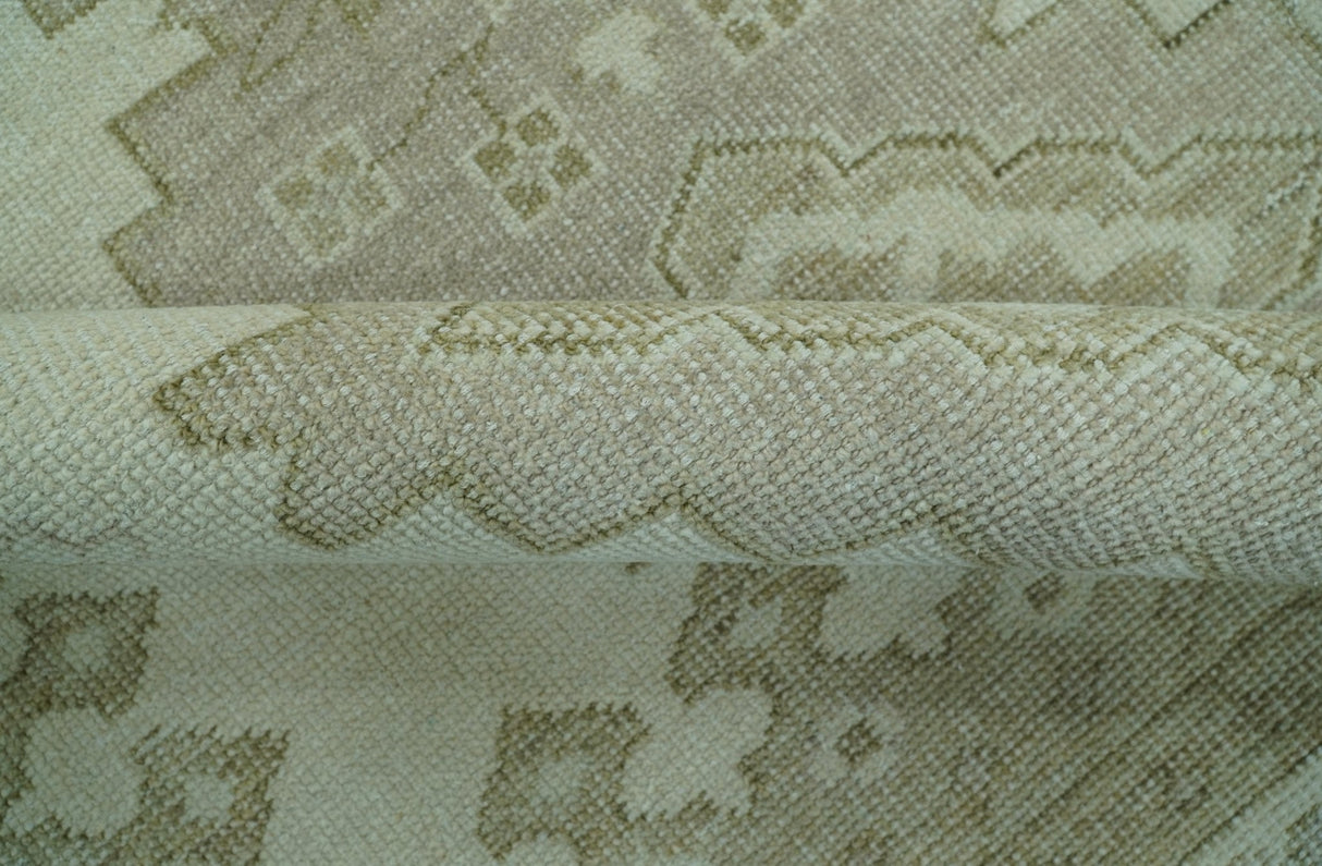 Custom Made Beige Traditional Turkish Design Hand knotted Wool Area Rug