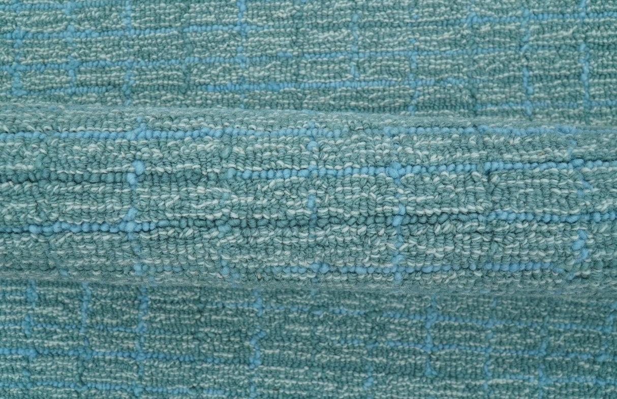 Custom Made Blue Modern Style Hand Tufted Wool Rug