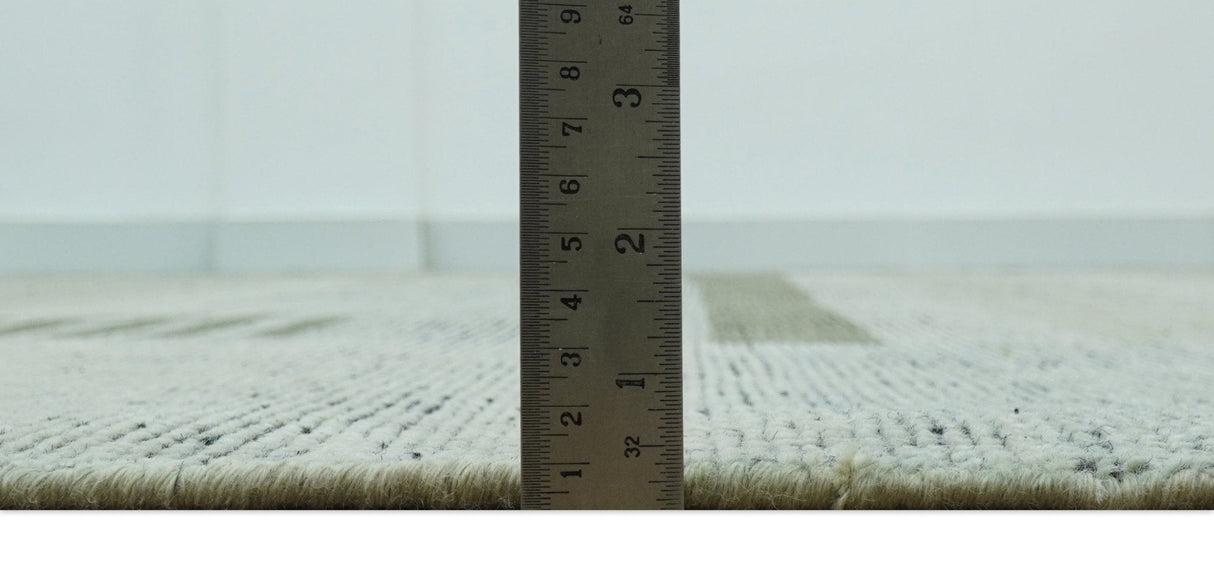 Custom Made Brown and Beige Contemporary Design Hand knotted Wool Area Rug