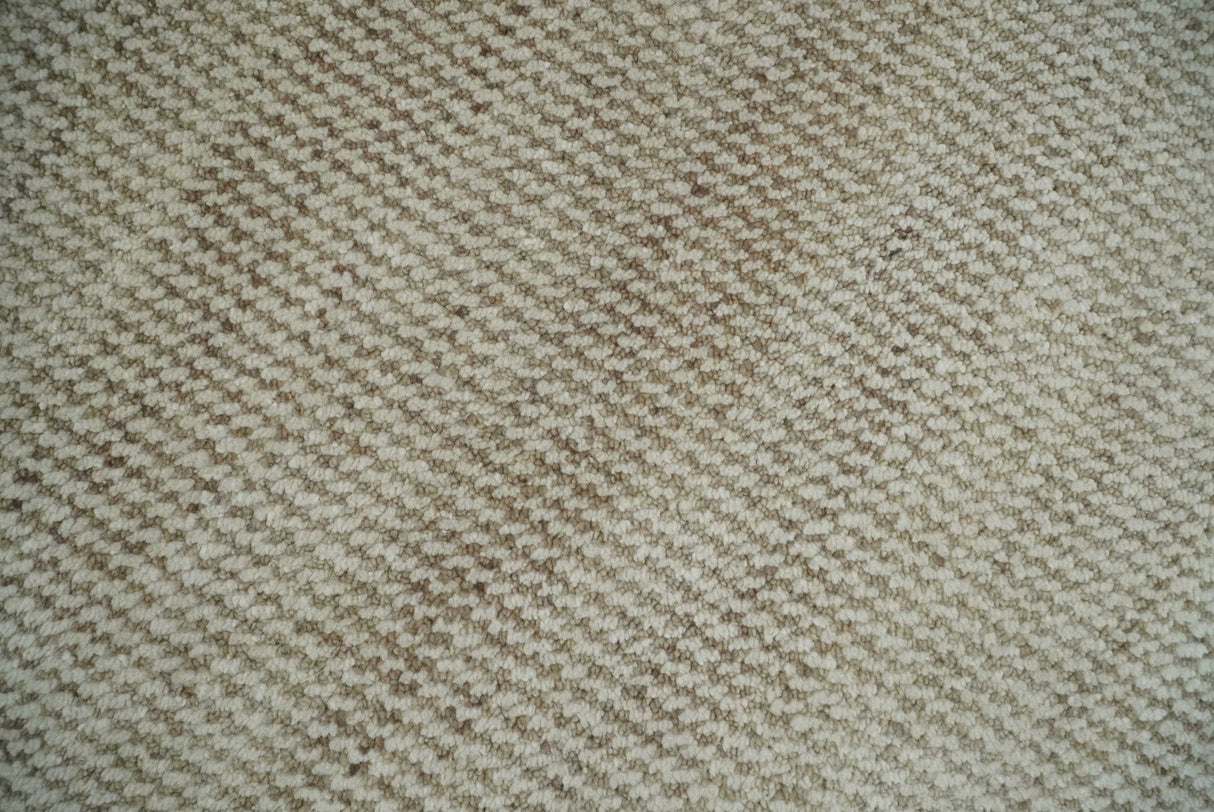 Custom Made Contemporary Brown and Ivory Hand Knotted Rug Area Rug