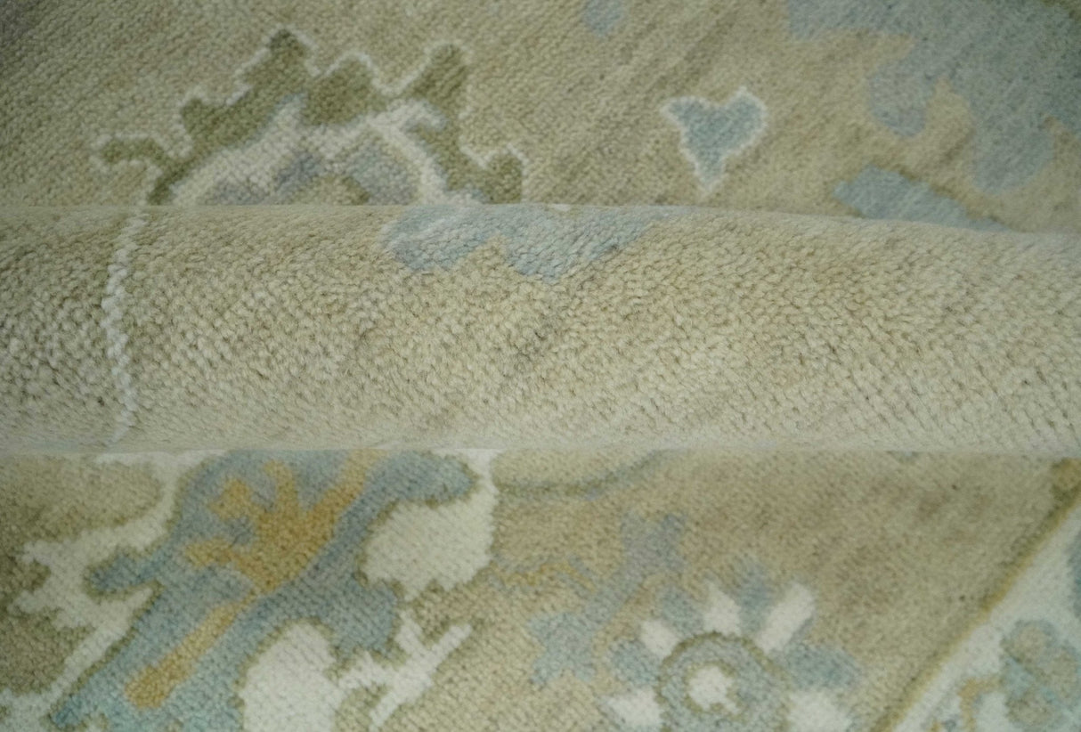 Custom Made Earthy Hand Knotted Beige and Ivory Traditional Multi Size Wool Area Rug-Area Rug-Parc Decor