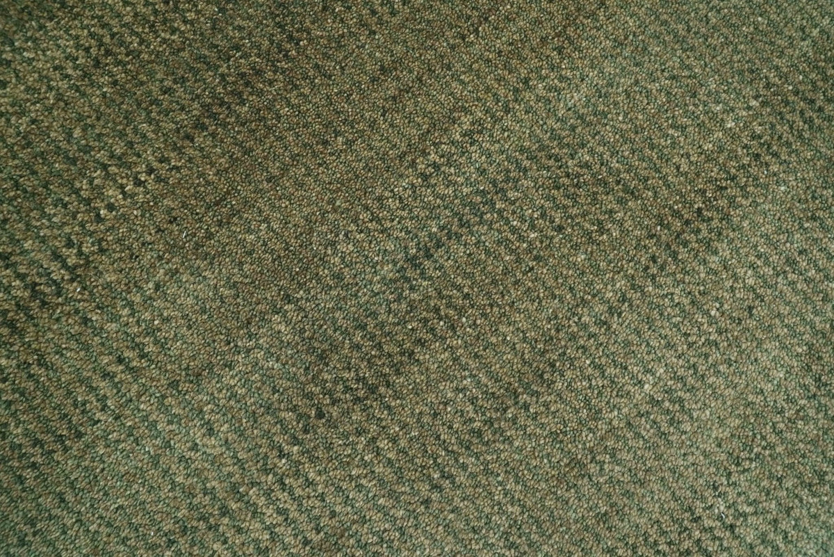 Custom Made Hand Knotted Blue and Brown Stripes Design Contemporary Area Rug