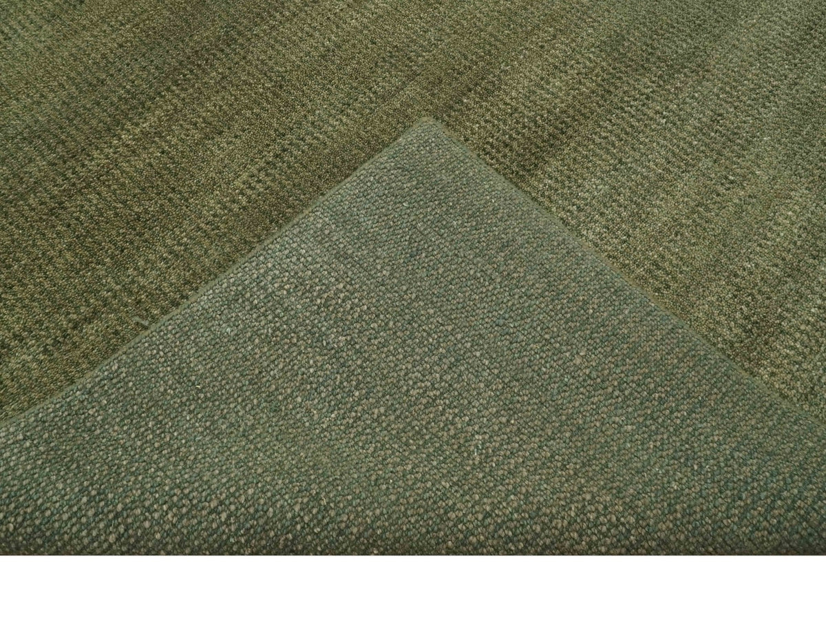 Custom Made Hand Knotted Blue and Brown Stripes Design Contemporary Area Rug