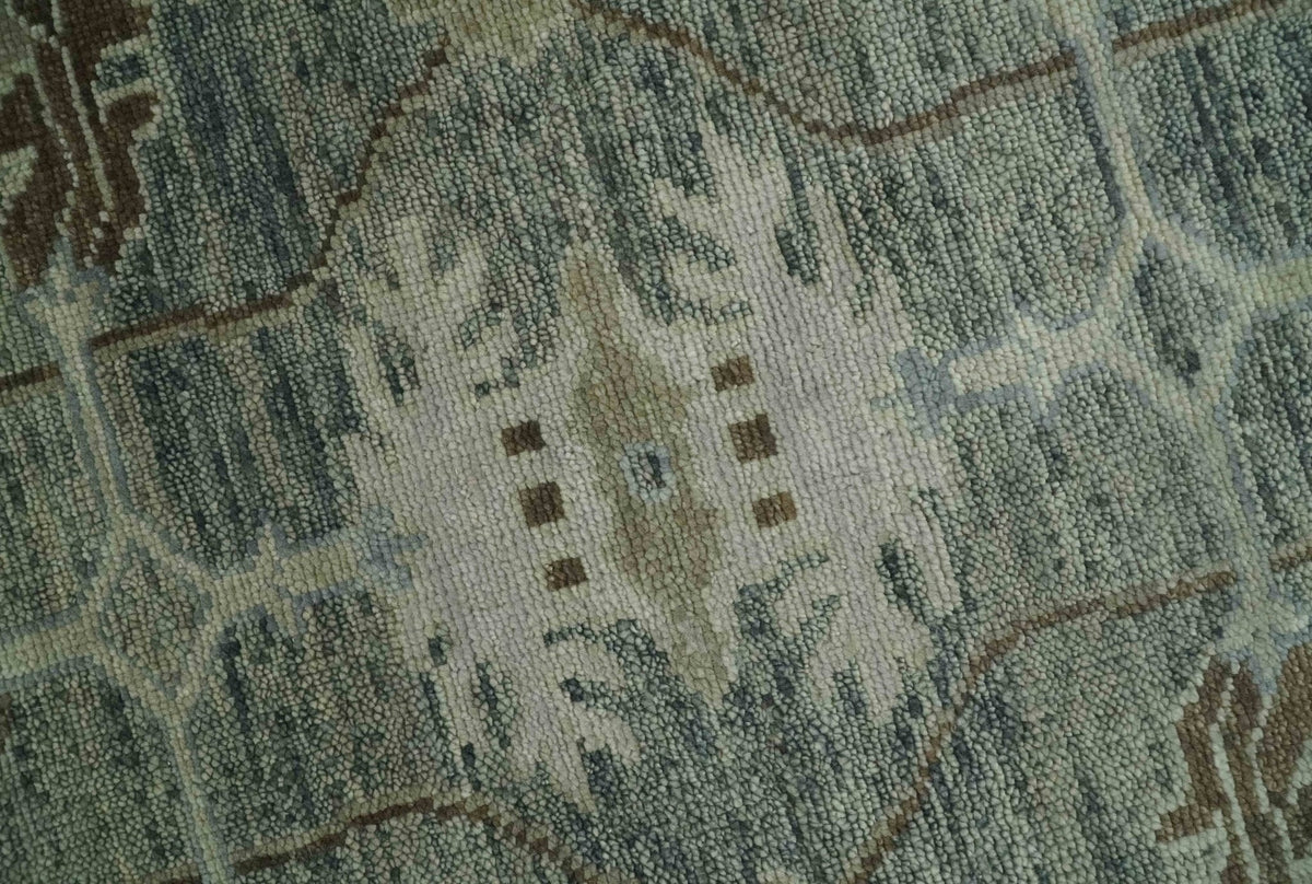 Custom Made Hand Knotted Gray and Brown Oriental Oushak Multi Size Traditional Wool Areaa Rug