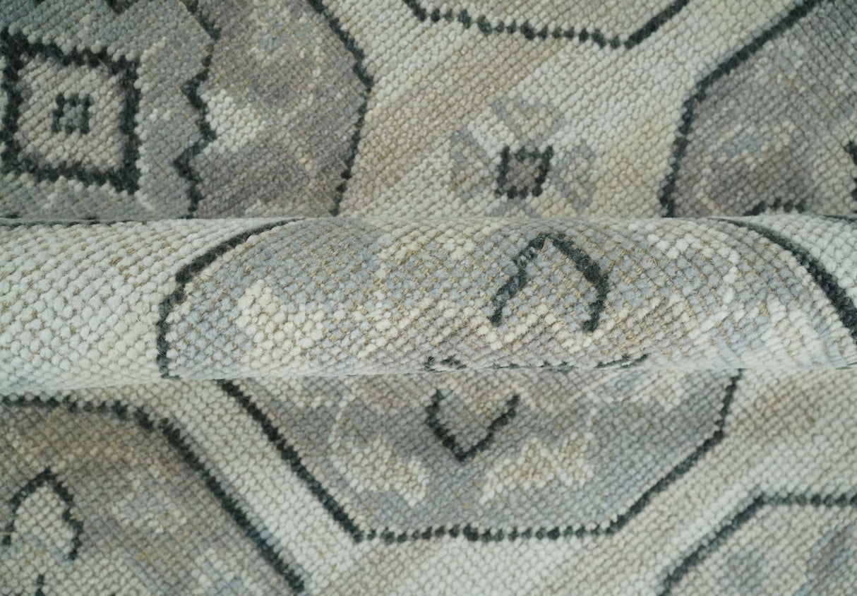 Custom Made Hand Knotted Turkish Beige and Gray Area Wool Rug