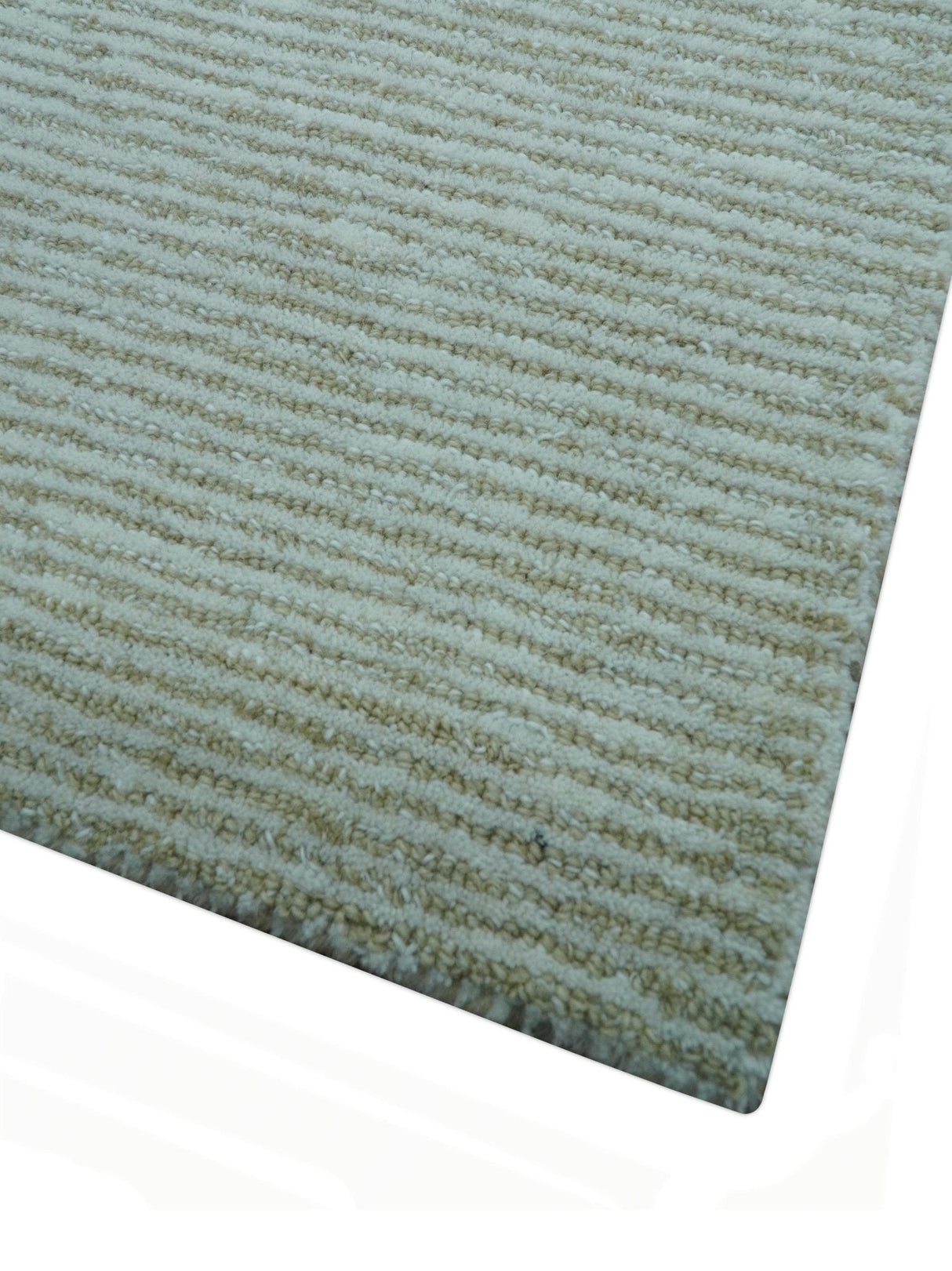 Custom Made Ivory, Gray and Beige Modern Contemporary Hand Tufted wool rug