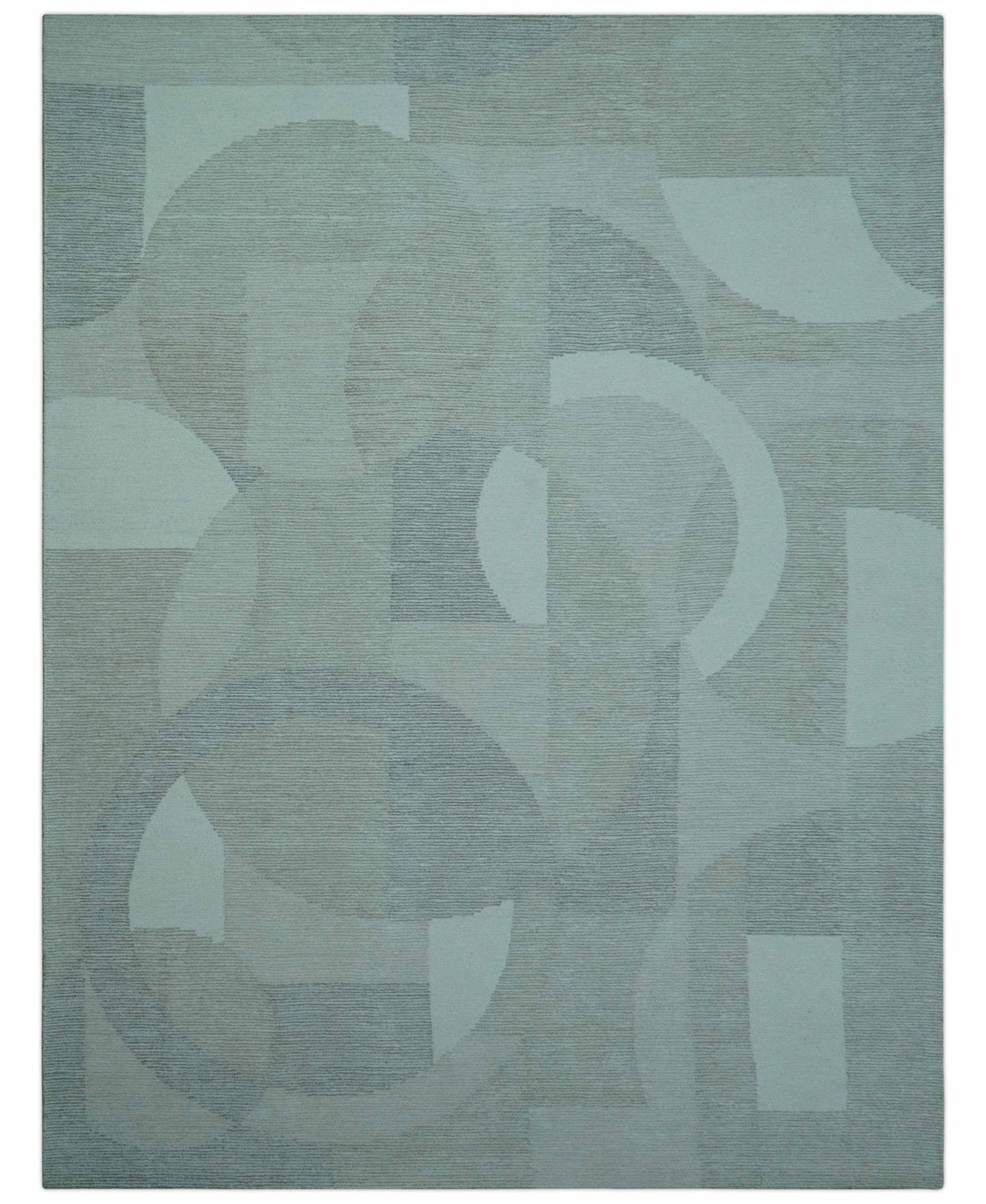 Custom Made Ivory, Gray and Beige Modern Contemporary Hand Tufted wool rug
