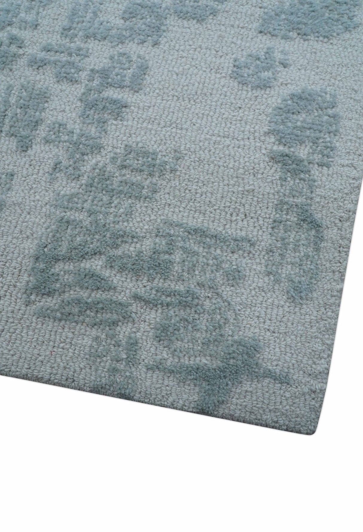 Custom Made Modern Abstract Gray Hand Tufted wool rug