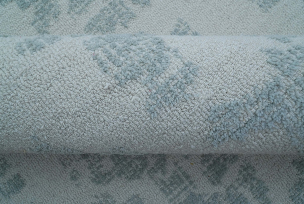 Custom Made Modern Abstract Gray Hand Tufted wool rug