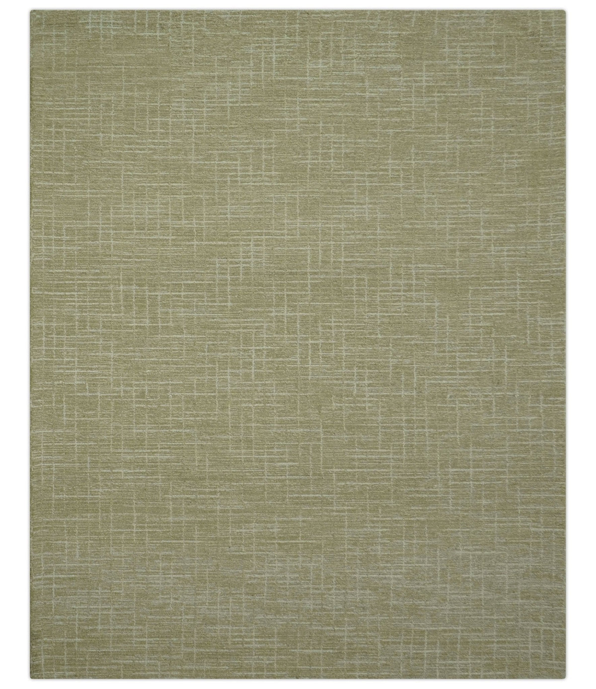 Custom Made Modern Geometrical Beige Hand Tufted Wool Area Rug
