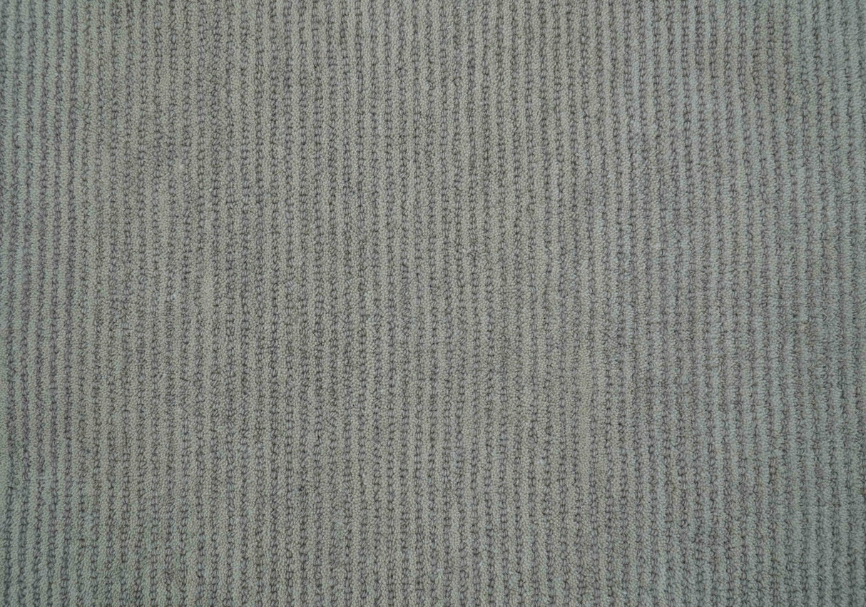 Custom Made Modern Solid Design Gray Hand Tufted Wool Rug