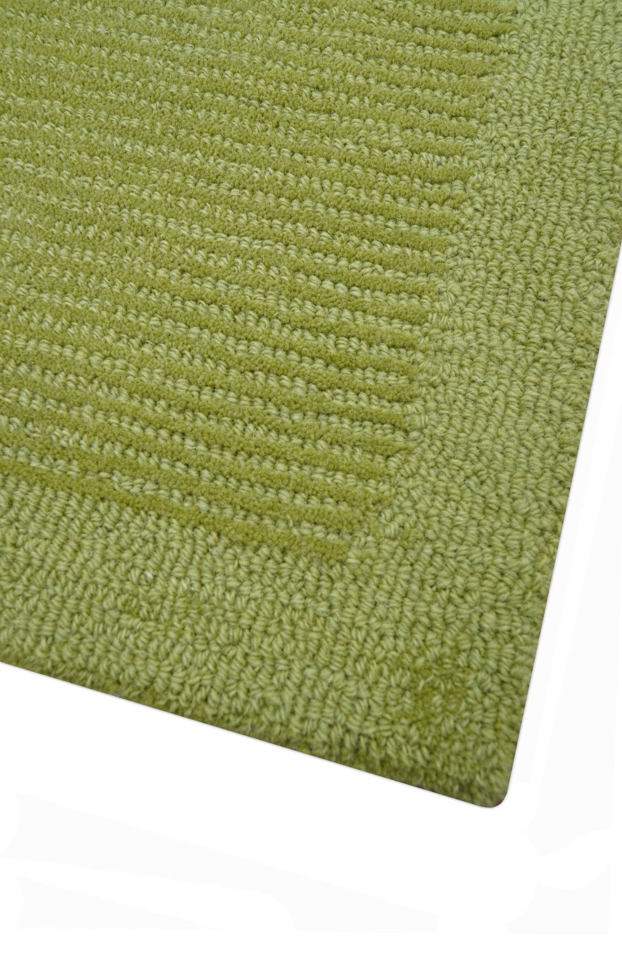 Custom Made Modern Solid Design Green Hand Tufted Wool Rug