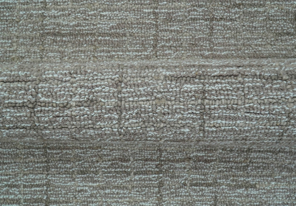 Custom Made Modern Style Brown Hand Tufted Wool Rug
