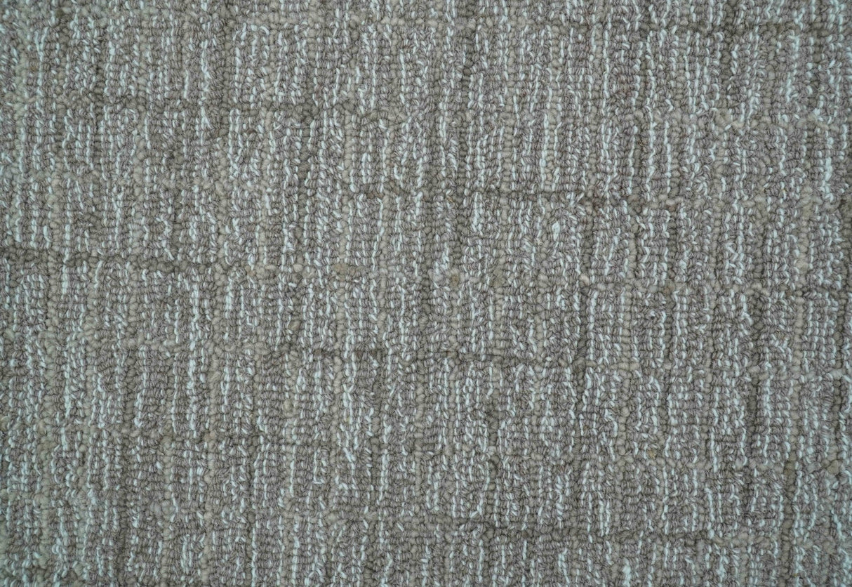 Custom Made Modern Style Brown Hand Tufted Wool Rug