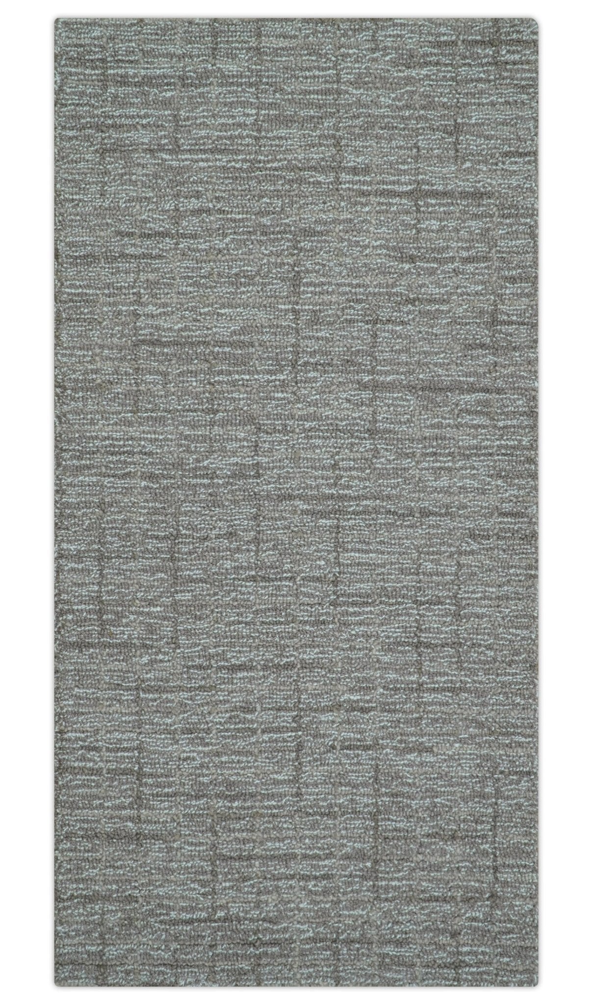 Custom Made Modern Style Brown Hand Tufted Wool Rug