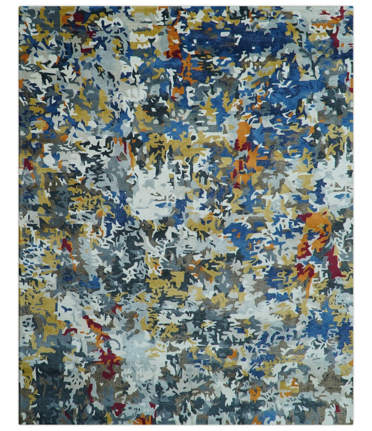 Custom Made Multi-color Modern Abstract Hand Tufted Wool-Art Silk Rug